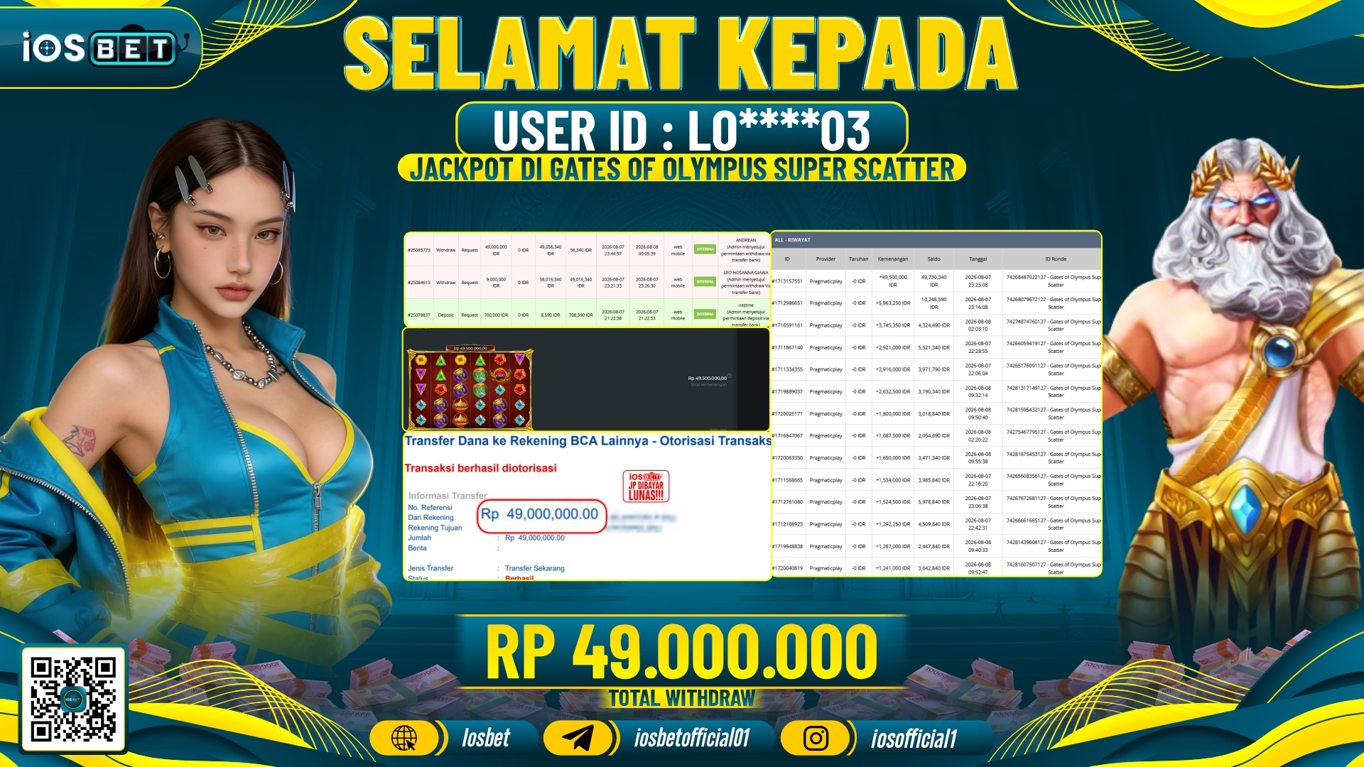 Bukti Pembayaran LUNAS SLOT GAME GACOR Rp.49.000.000,-