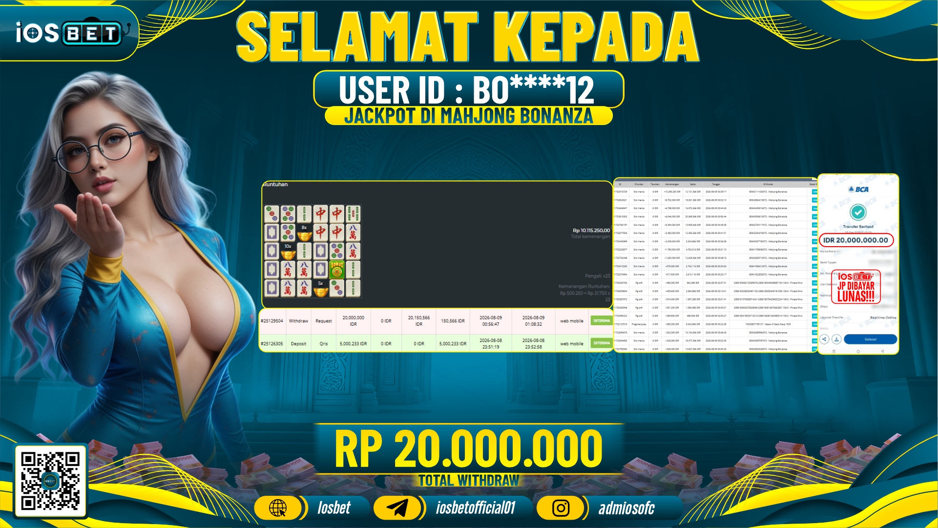 Bukti Pembayaran LUNAS SLOT GAME GACOR Rp.20.000.000,-