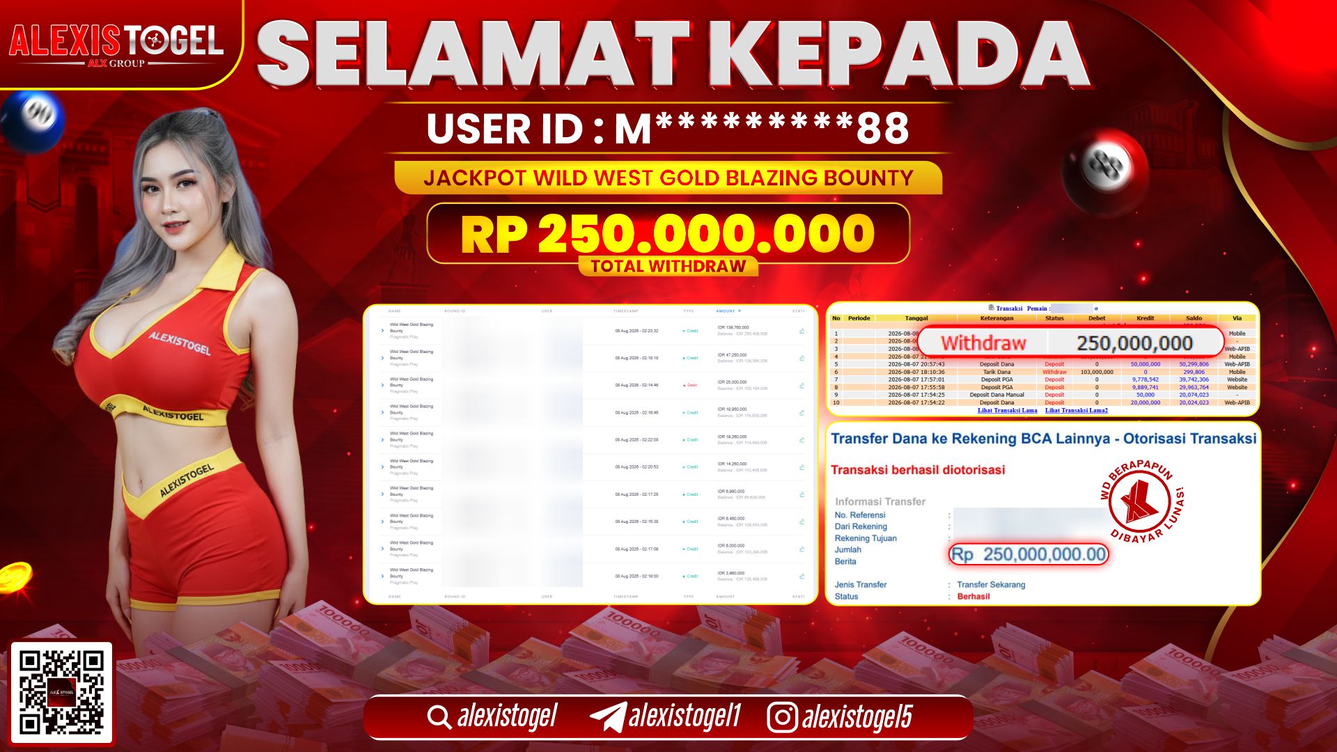 ALEXISTOGEL JACKPOT DI WILD WEST GOLD BLAZING BOUNTY RP.250.000.000,- LUNAS
