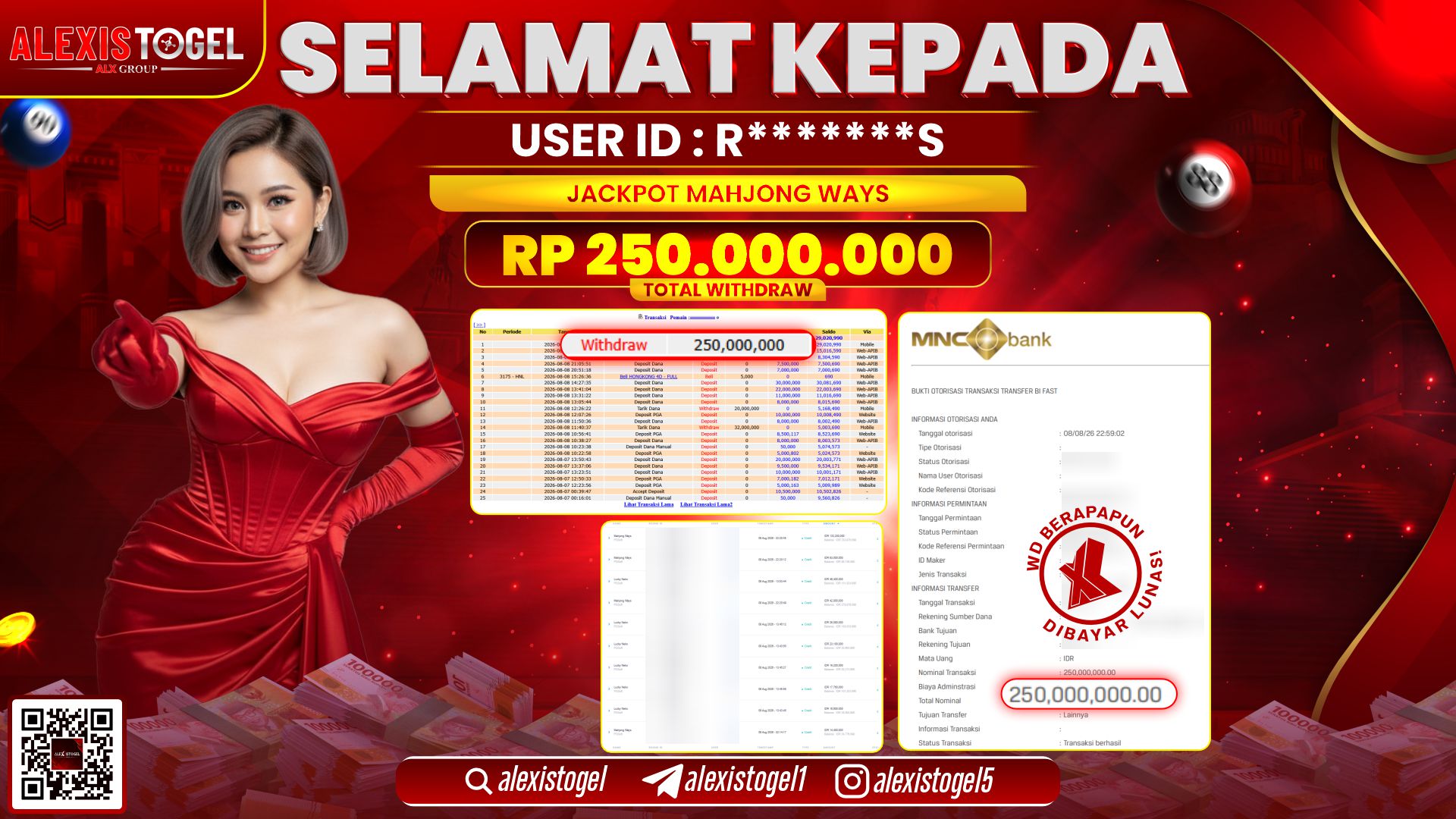 ALEXISTOGEL JACKPOT DI MAHJONG WAYS RP.250.000.000,- LUNAS