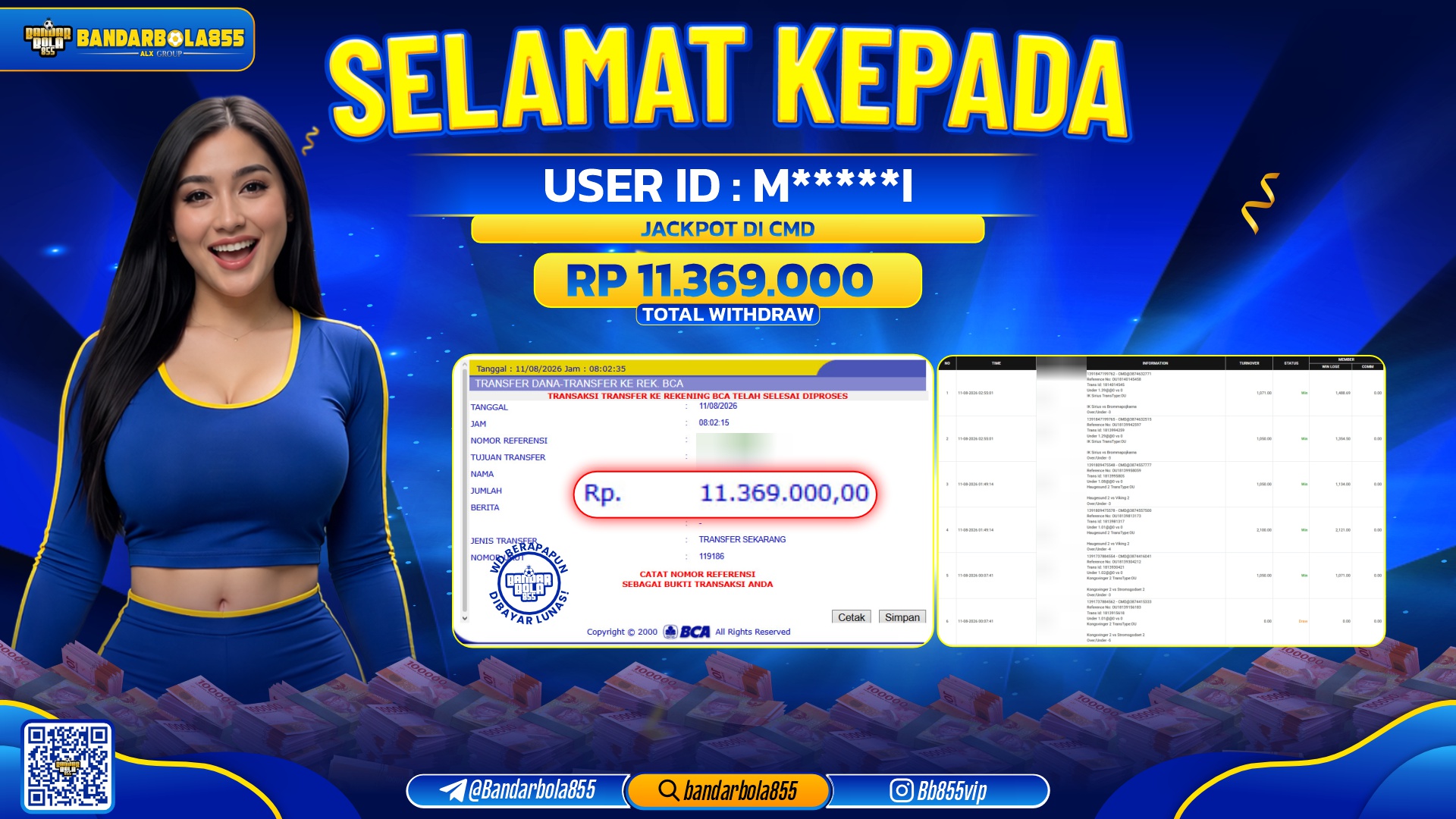 JACKPOT BANDARBOLA855 DI CMD Rp11.369.000, - LUNAS🎖