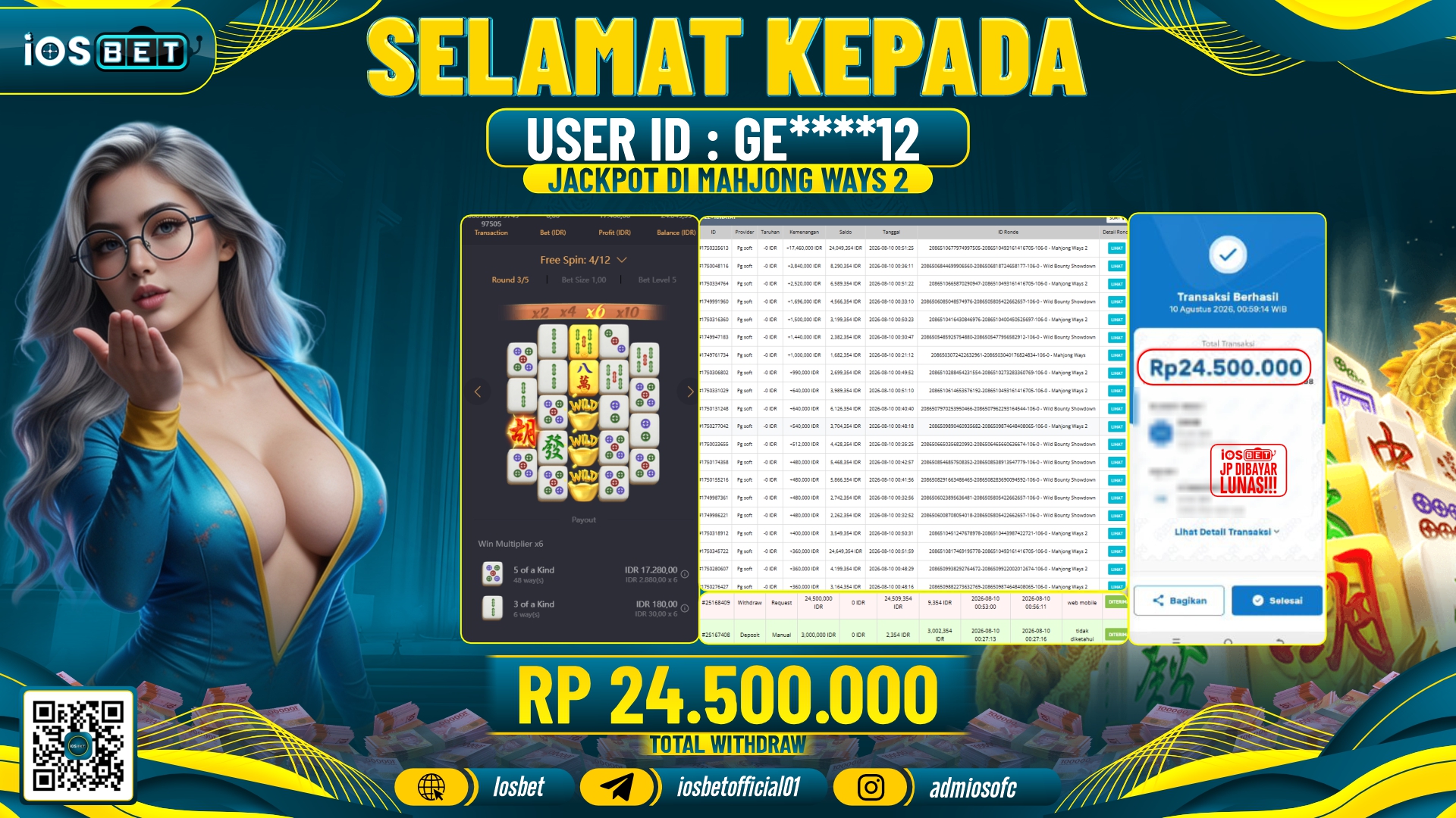 Bukti Pembayaran LUNAS SLOT GAME GACOR Rp.24.500.000.-