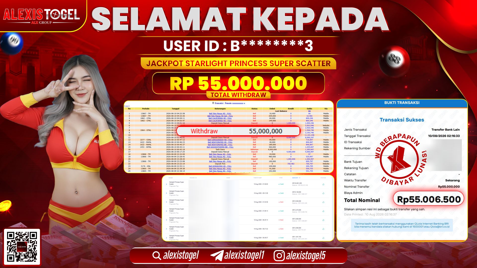 ALEXISTOGEL JACKPOT DI STARLIGHT PRINCESS SUPER SCATTER RP.55.000.000,- LUNAS