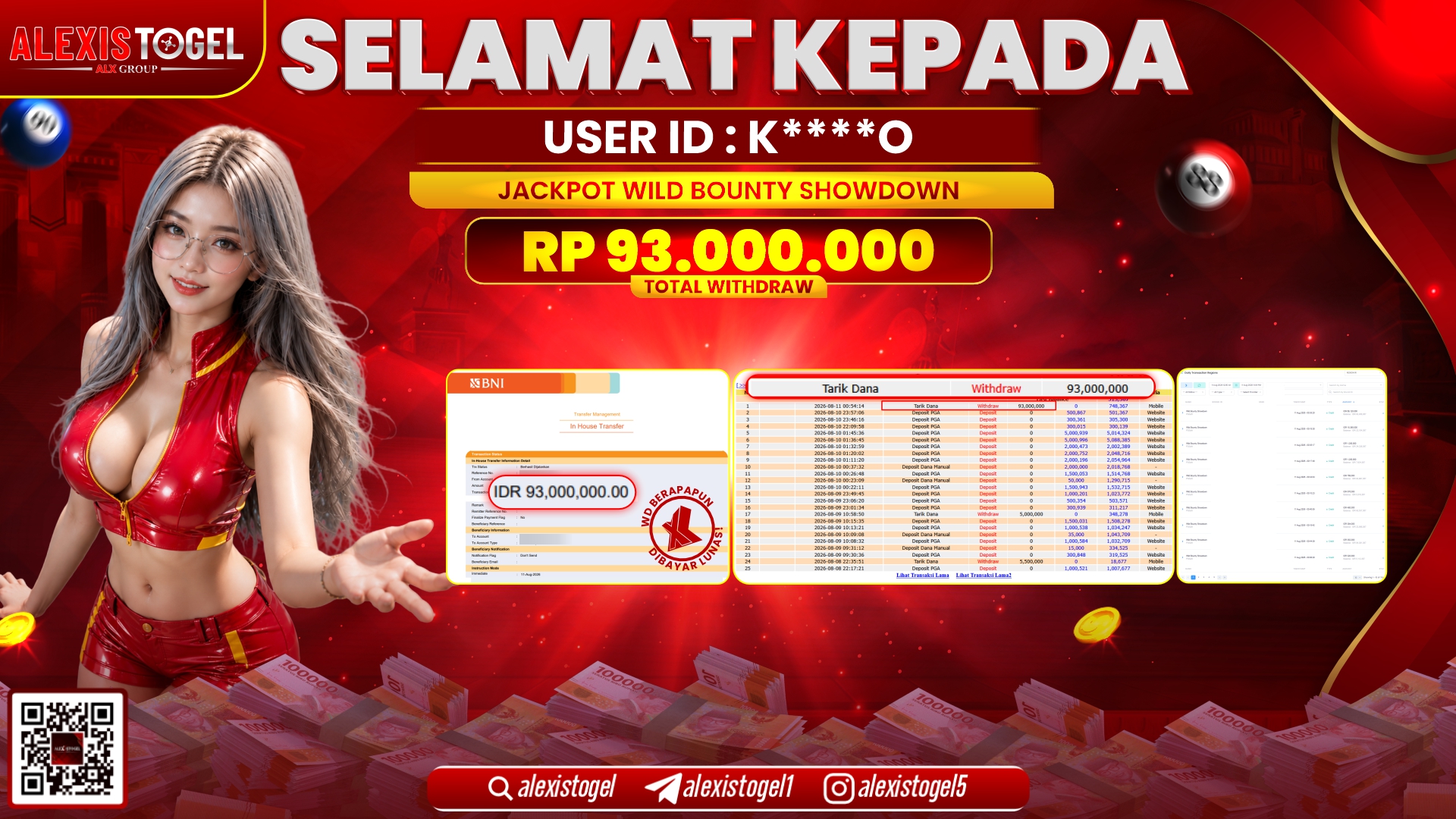 ALEXISTOGEL JACKPOT DI WILD BOUNTY SHOWDOWN RP.93.000.000,- LUNAS