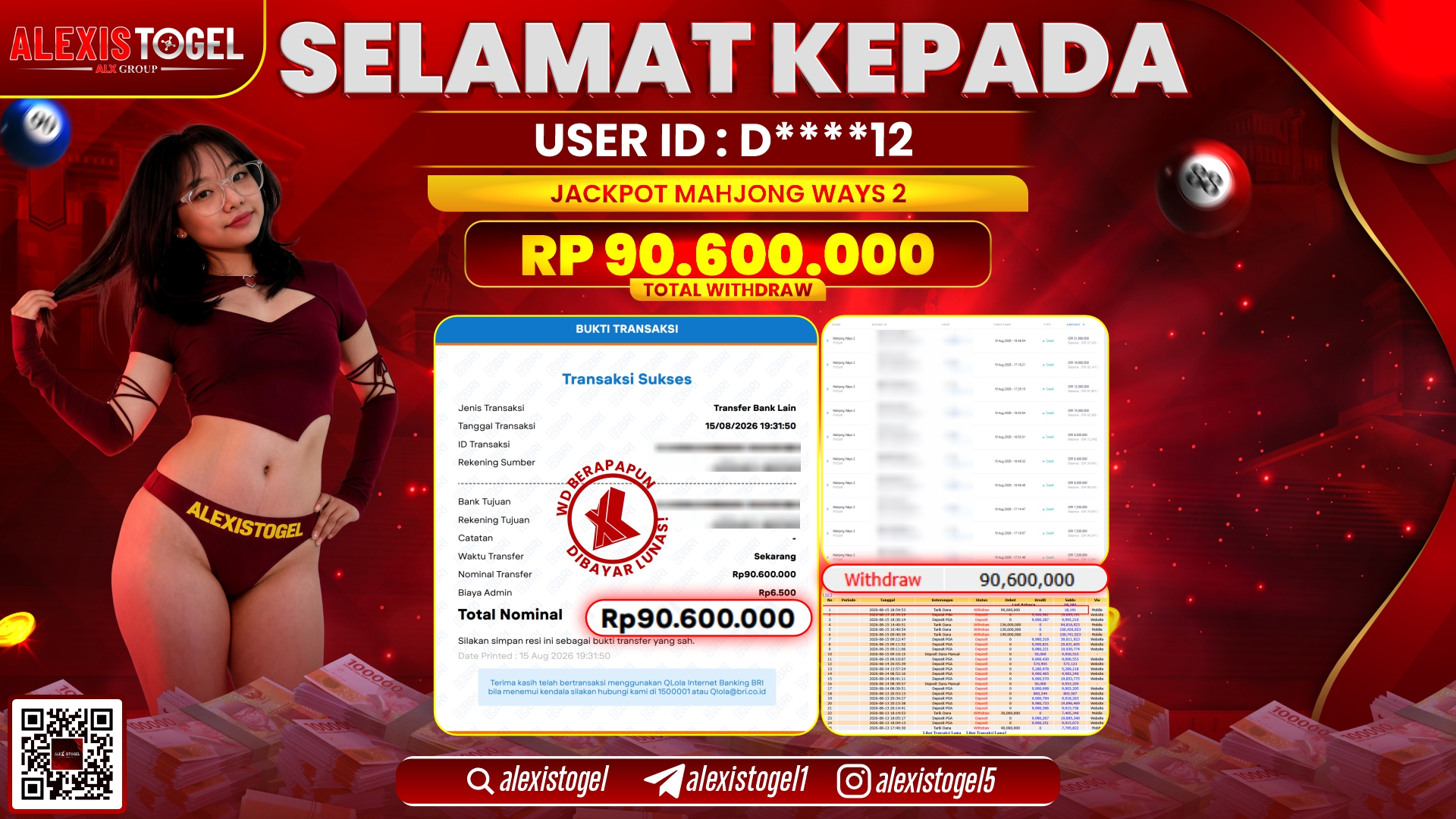 ALEXISTOGEL JACKPOT DI MAHJONG WAYS 2 RP.90.600.000,- LUNAS