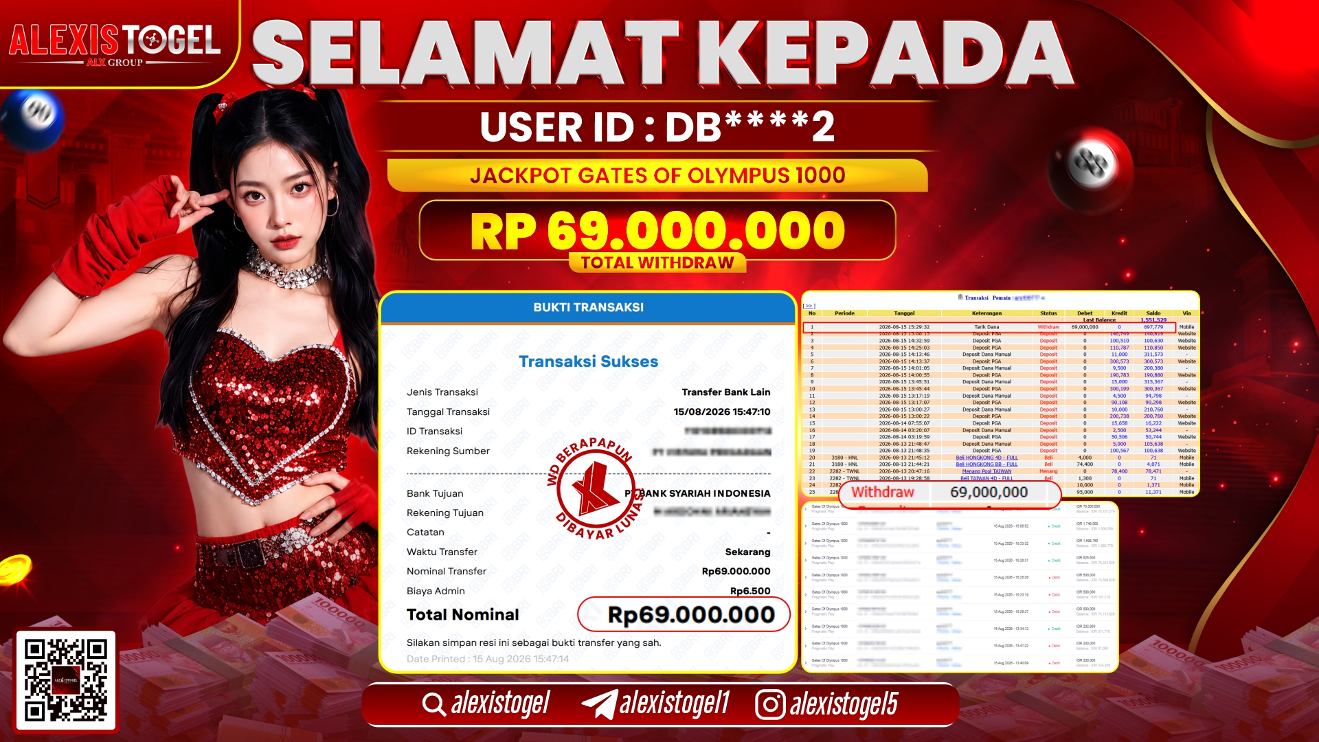 ALEXISTOGEL JACKPOT DI GATES OF OLYMPUS 1000 RP.69.000.000,- LUNAS