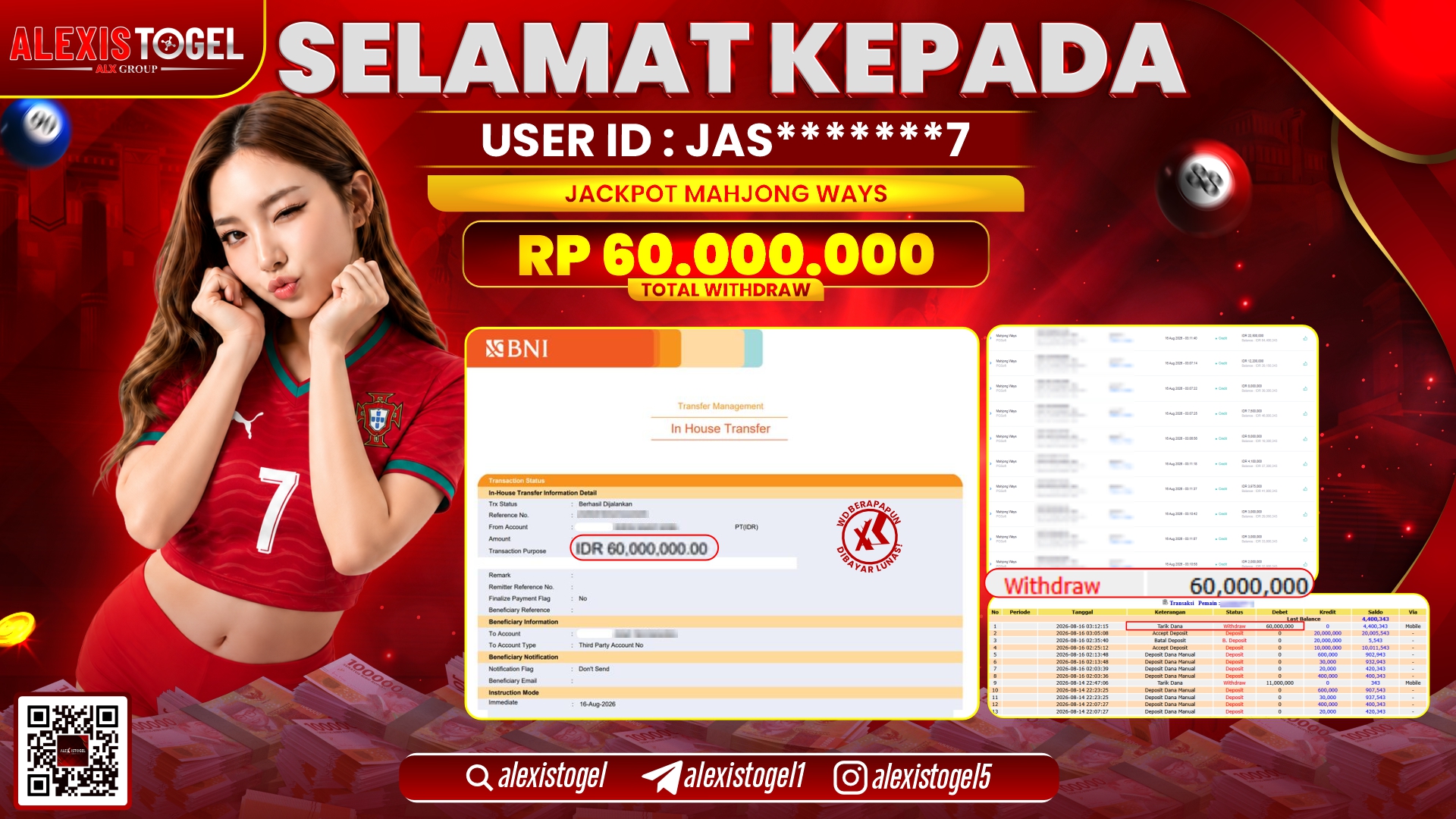 ALEXISTOGEL JACKPOT DI MAHJONG WAYS RP.60.000.000,- LUNAS