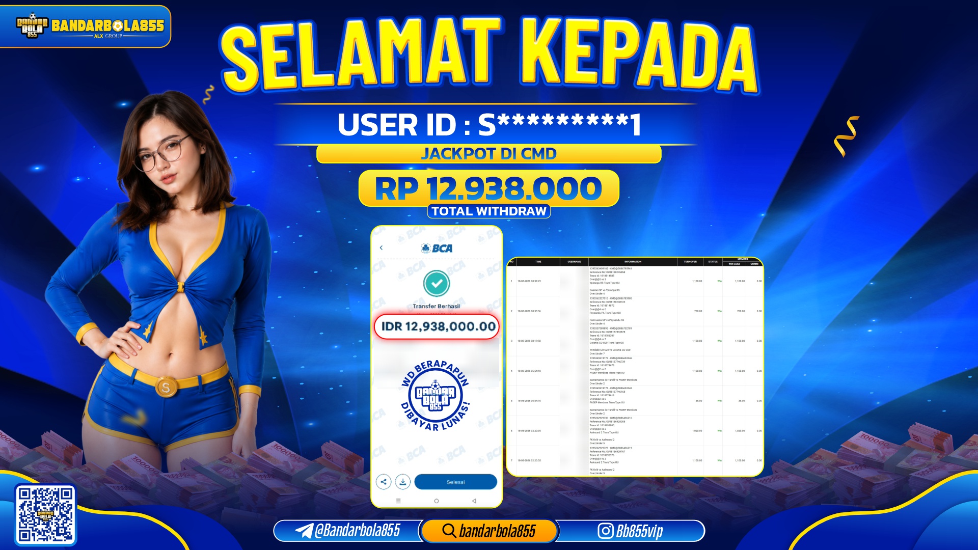 JACKPOT BANDARBOLA855 DI CMD Rp12.938.000, - LUNAS🎖