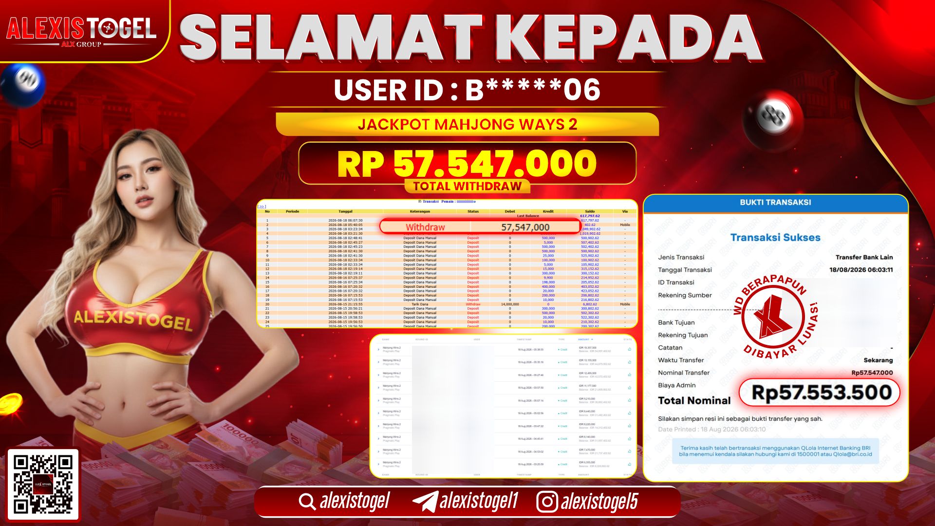 ALEXISTOGEL JACKPOT DI MAHJONG WAYS 2 RP.57.547.000,- LUNAS