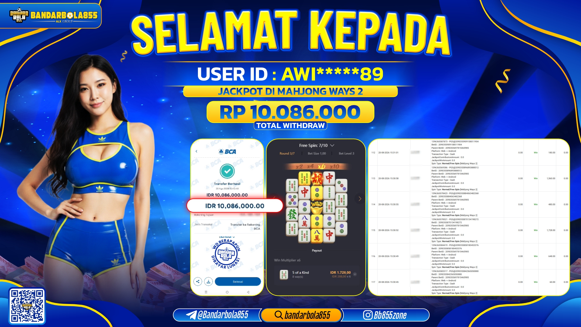 JACKPOT BANDARBOLA855 DI MAHJONG WAYS 2 Rp10.086.000, - LUNAS🎖