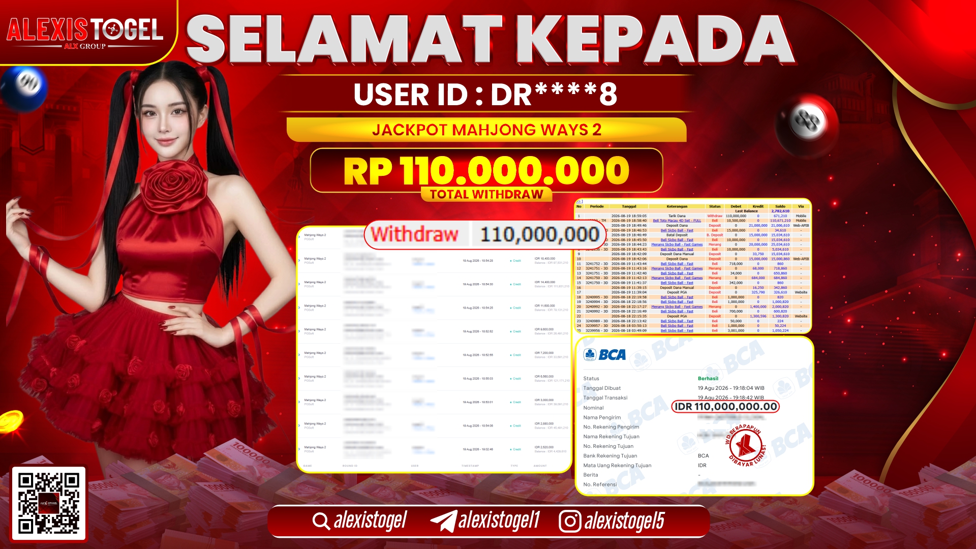 ALEXISTOGEL JACKPOT DI MAHJONG WAYS 2 RP.110.000.000,- LUNAS