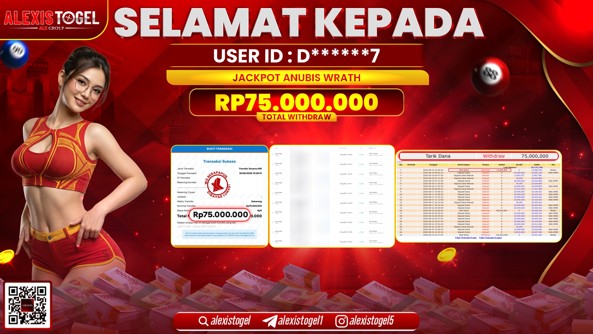 ALEXISTOGEL JACKPOT DI ANUBIS WRATH RP.75.000.000,- LUNAS