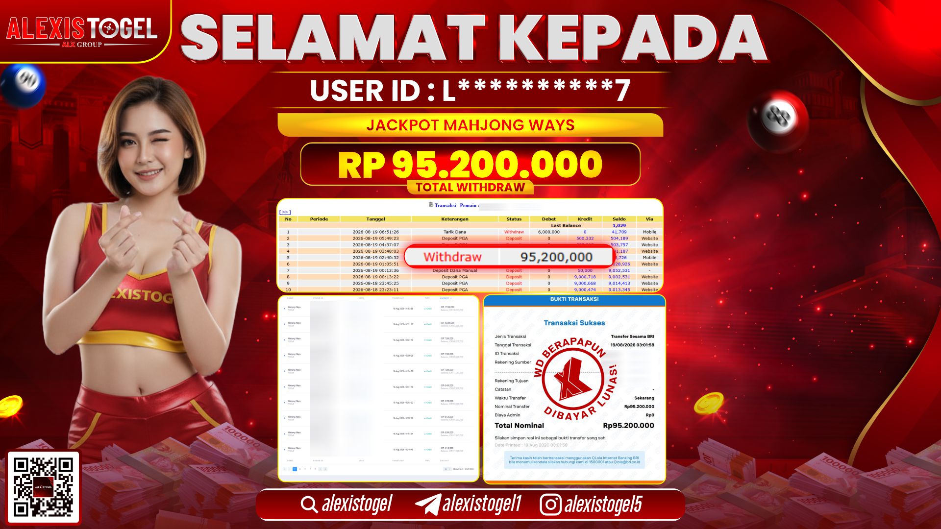 ALEXISTOGEL JACKPOT DI MAHJONG WAYS RP.95.200.000,- LUNAS