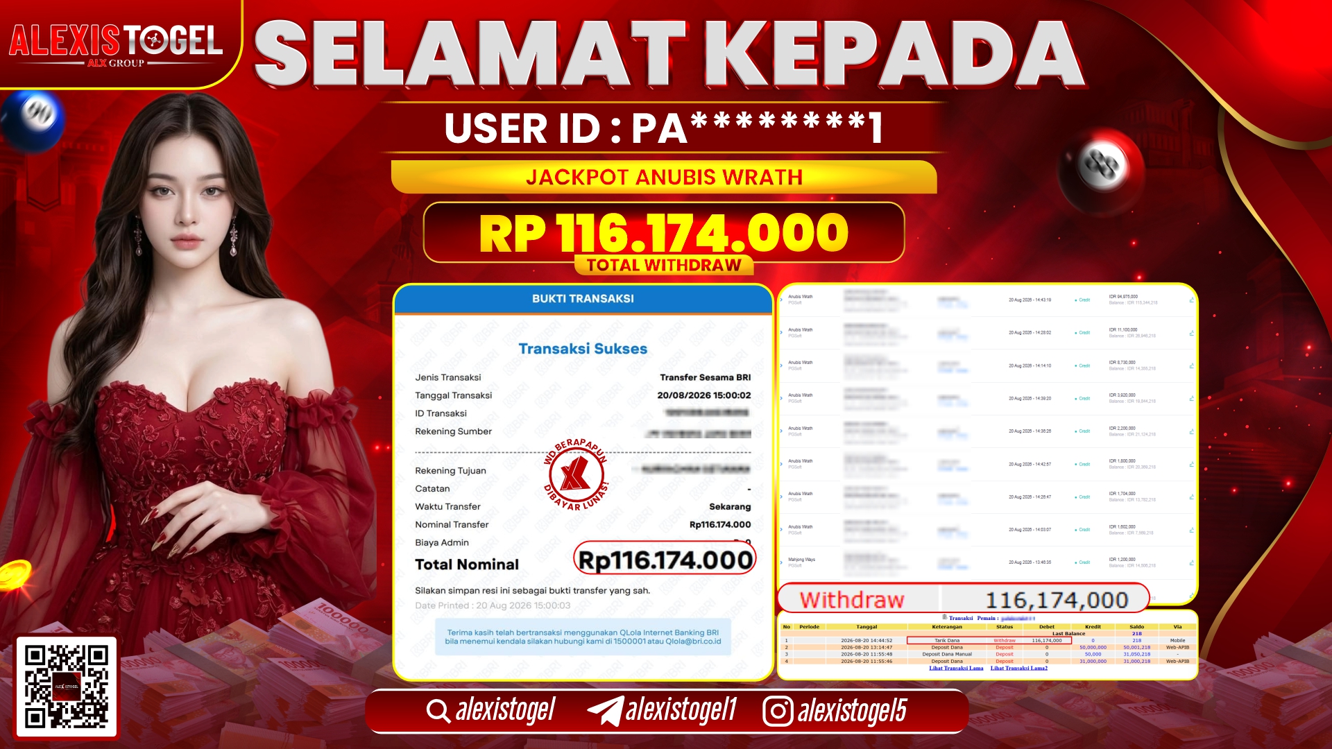 ALEXISTOGEL JACKPOT DI ANUBIS WRATH RP.116.174.000,- LUNAS