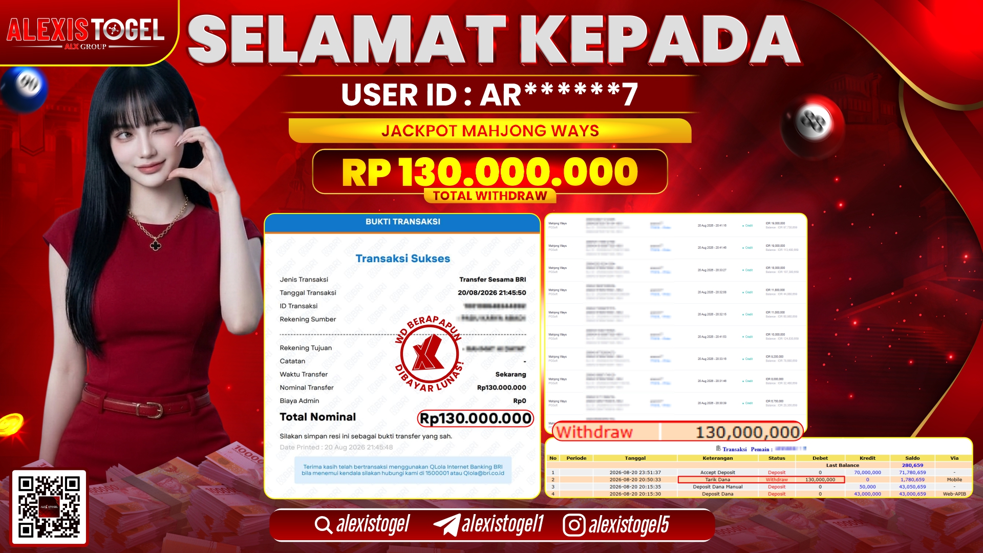 ALEXISTOGEL JACKPOT DI MAHJONG WAYS RP.130.000.000,- LUNAS