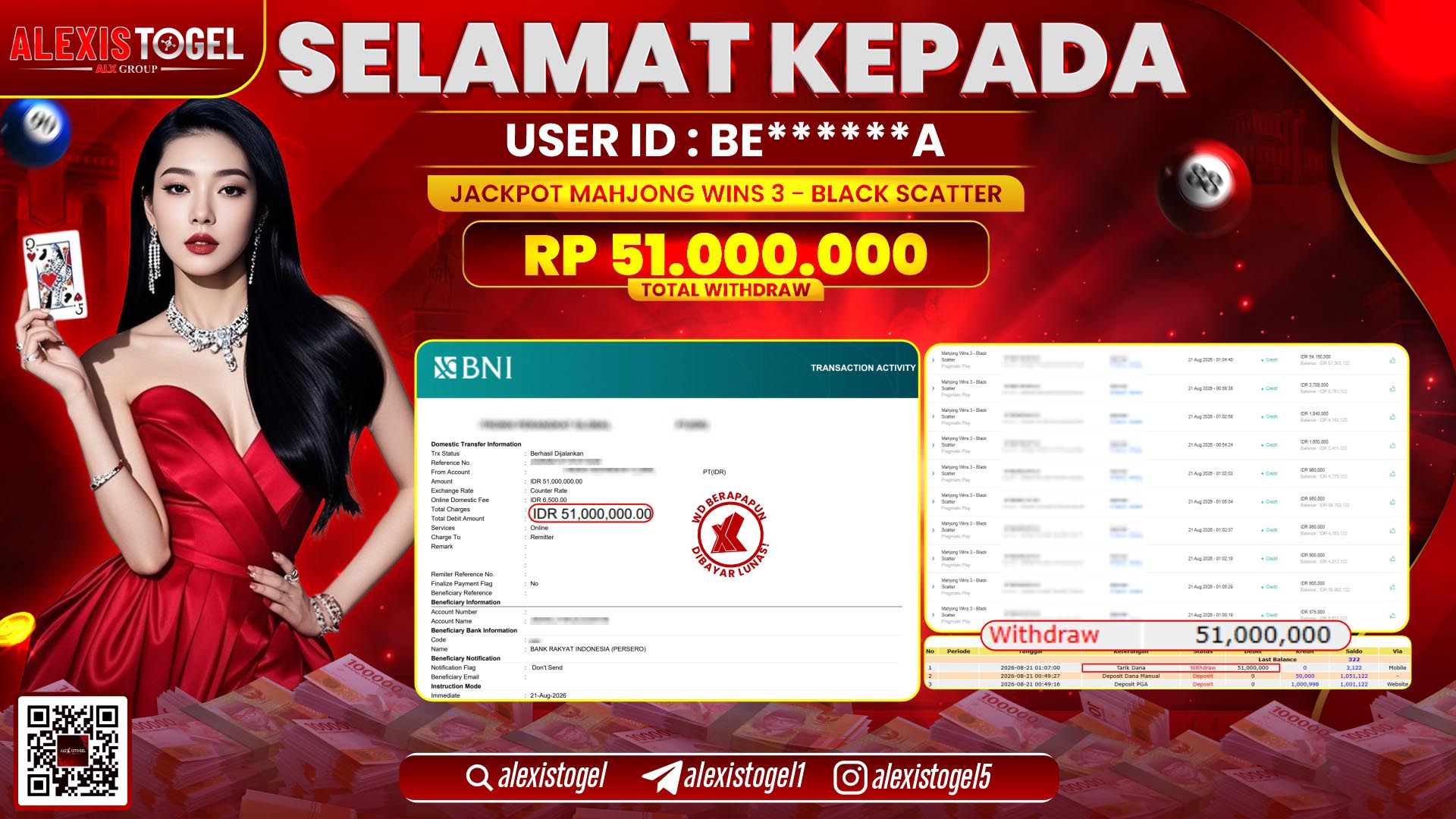 ALEXISTOGEL JACKPOT DI MAHJONG WINS 3 BLACK SCATTER RP.51.000.000,- LUNAS