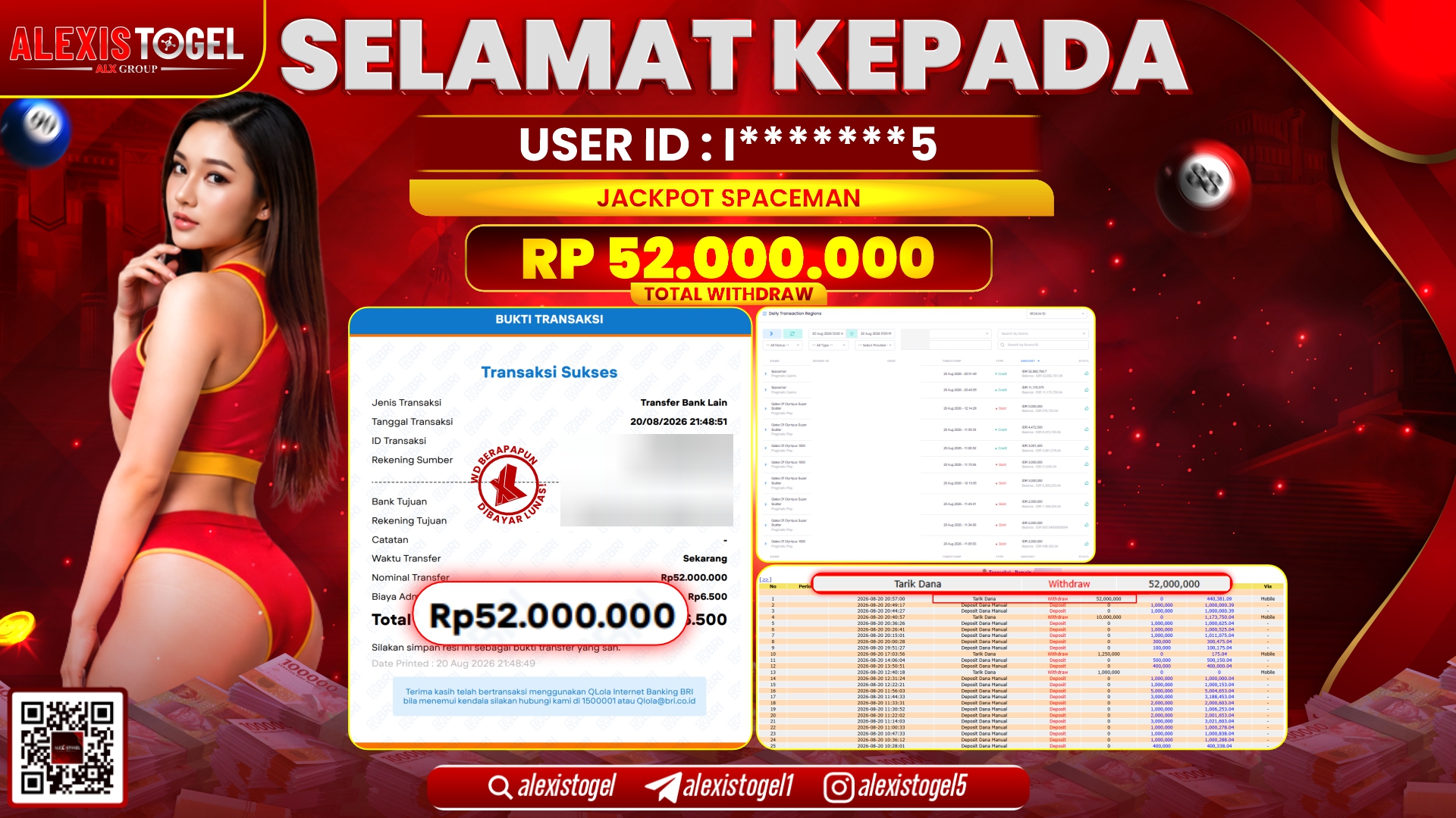 ALEXISTOGEL JACKPOT DI SPACEMAN RP.52.000.000,- LUNAS