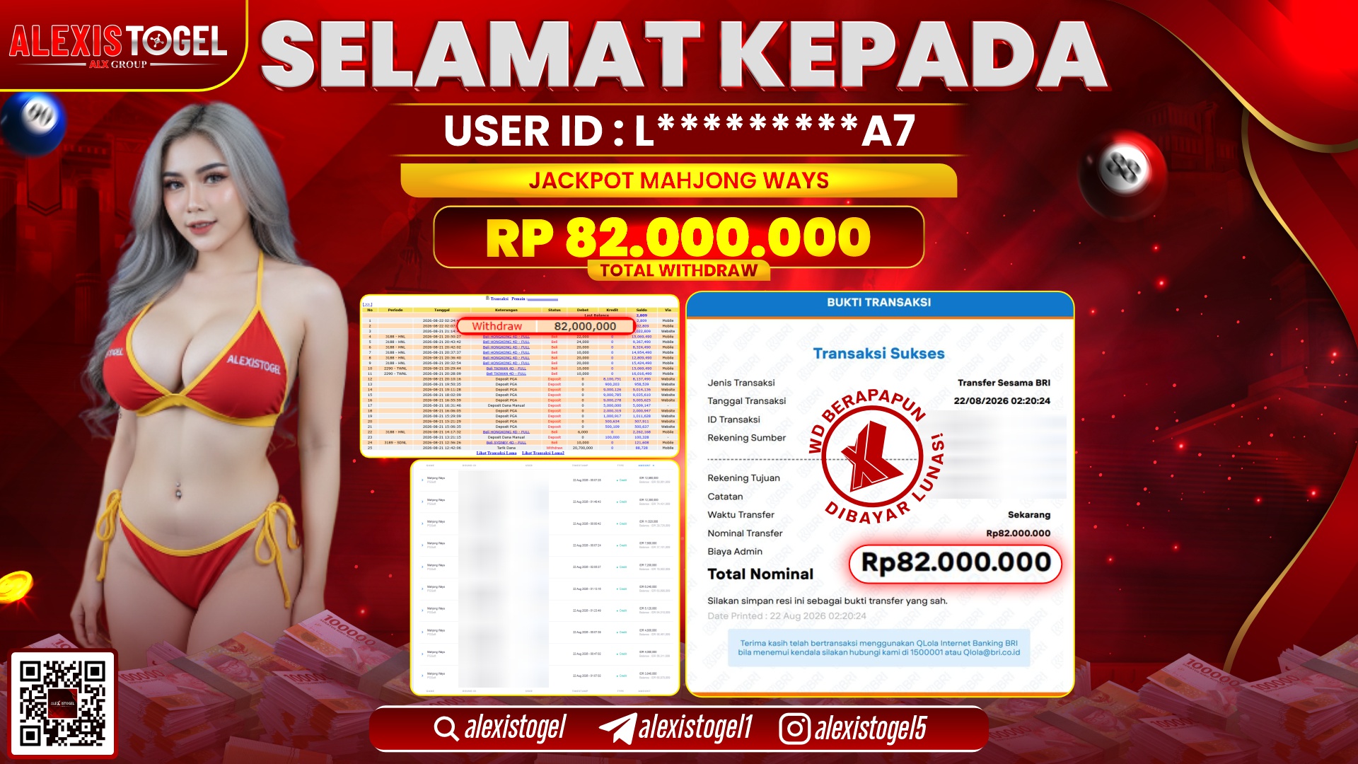 ALEXISTOGEL JACKPOT DI MAHJONG WAYS RP.82.000.000,- LUNAS