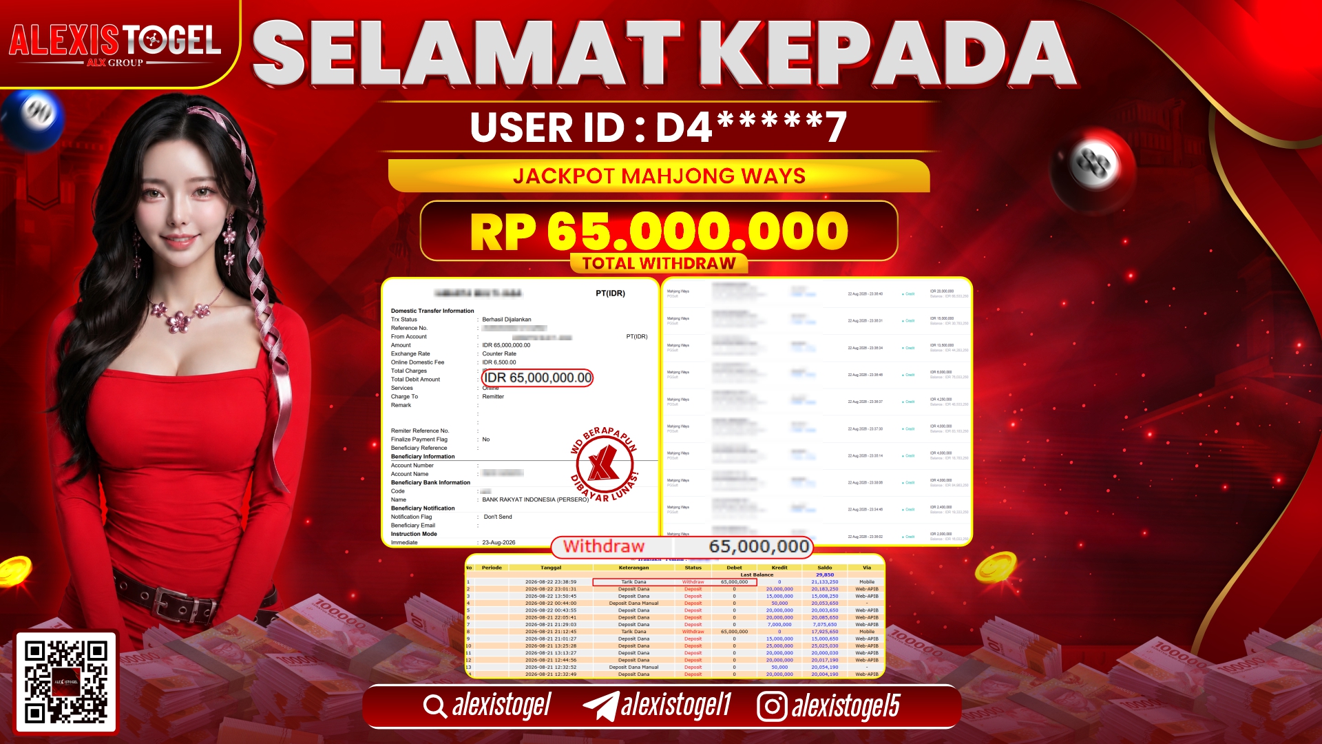 ALEXISTOGEL JACKPOT DI MAHJONG WAYS RP.65.000.000,- LUNAS