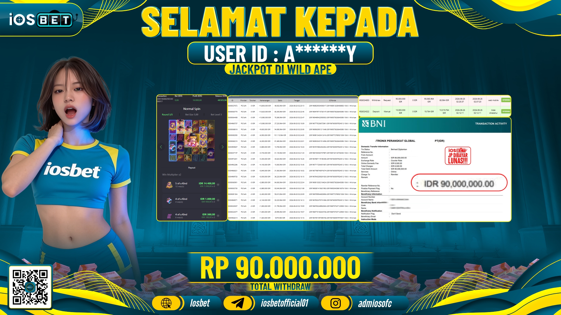 Bukti Pembayaran LUNAS SLOT GAME GACOR Rp.90.000.0000.-