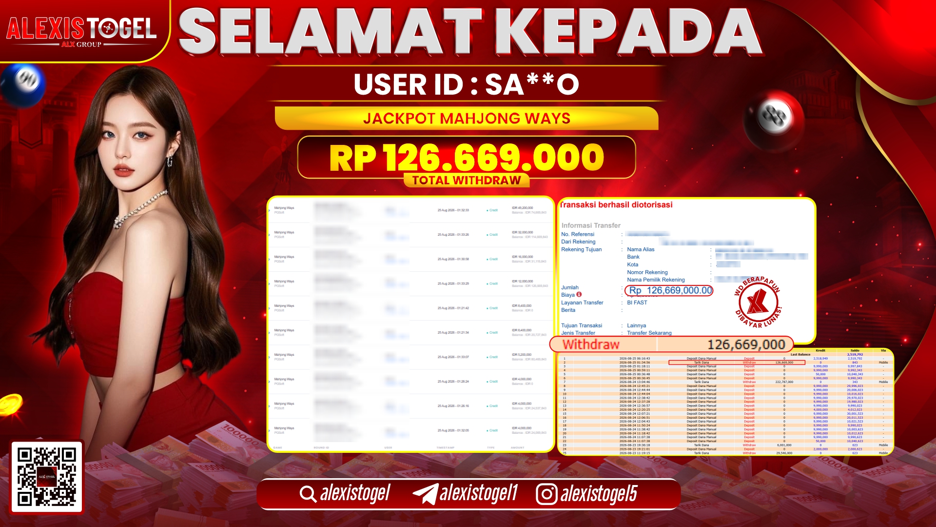 ALEXISTOGEL JACKPOT DI MAHJONG WAYS RP.126.669.000,- LUNAS