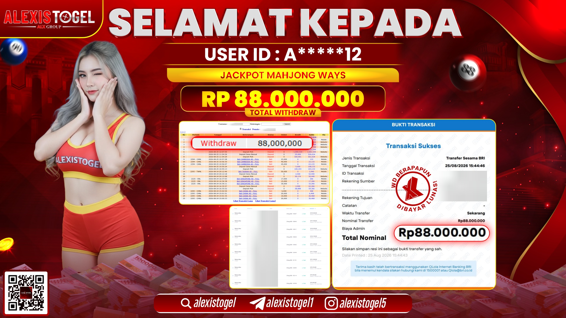 ALEXISTOGEL JACKPOT DI MAHJONG WAYS RP.88.000.000,- LUNAS