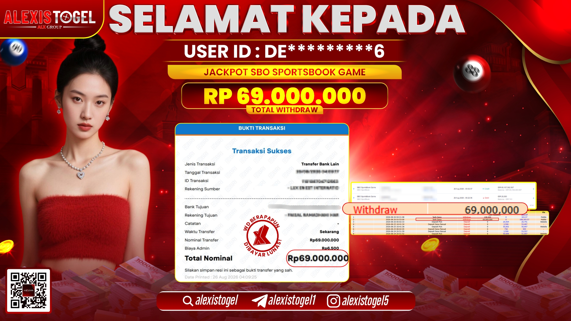 ALEXISTOGEL JACKPOT DI  SBO SPORTSBOOK GAME RP.69.000.000,- LUNAS