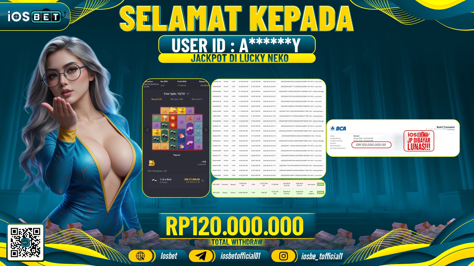 Bukti Pembayaran LUNAS SLOT GAME GACOR Rp.120.000.000.-