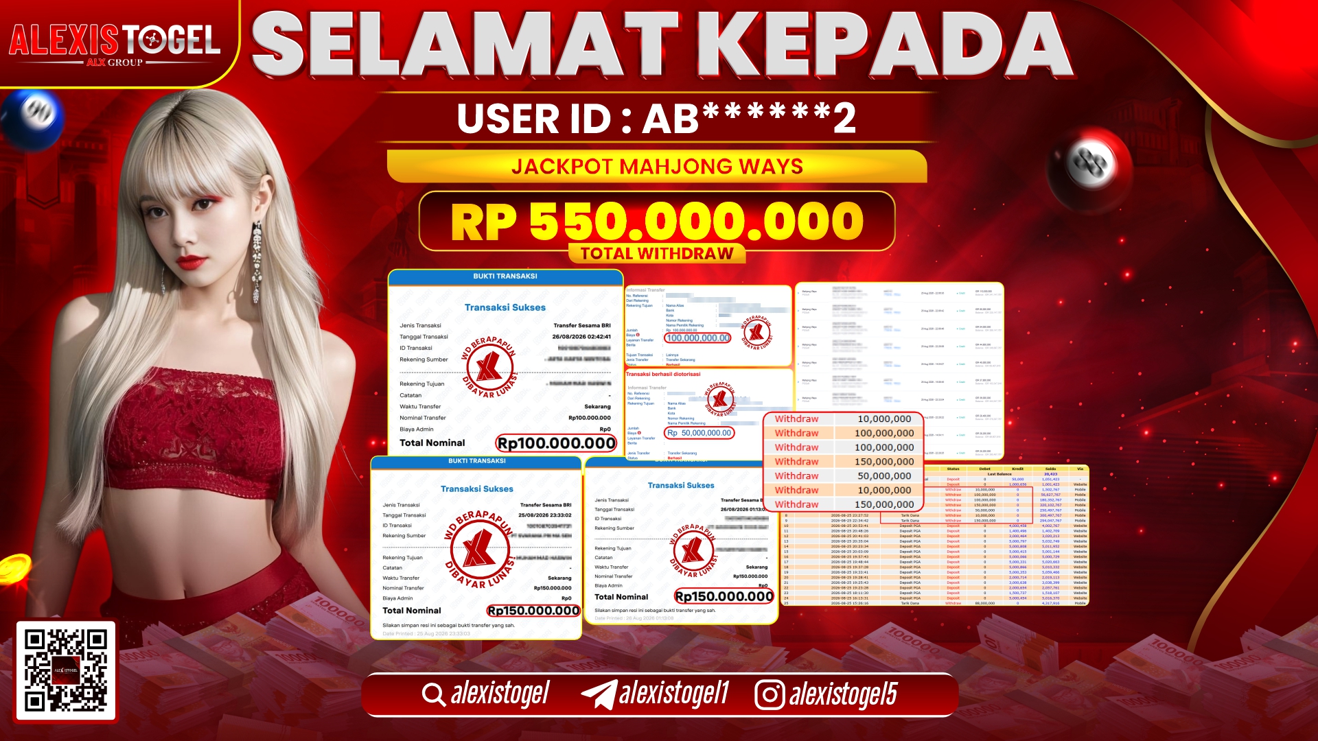 ALEXISTOGEL JACKPOT DI MAHJONG WAYS RP.550.000.000,- LUNAS