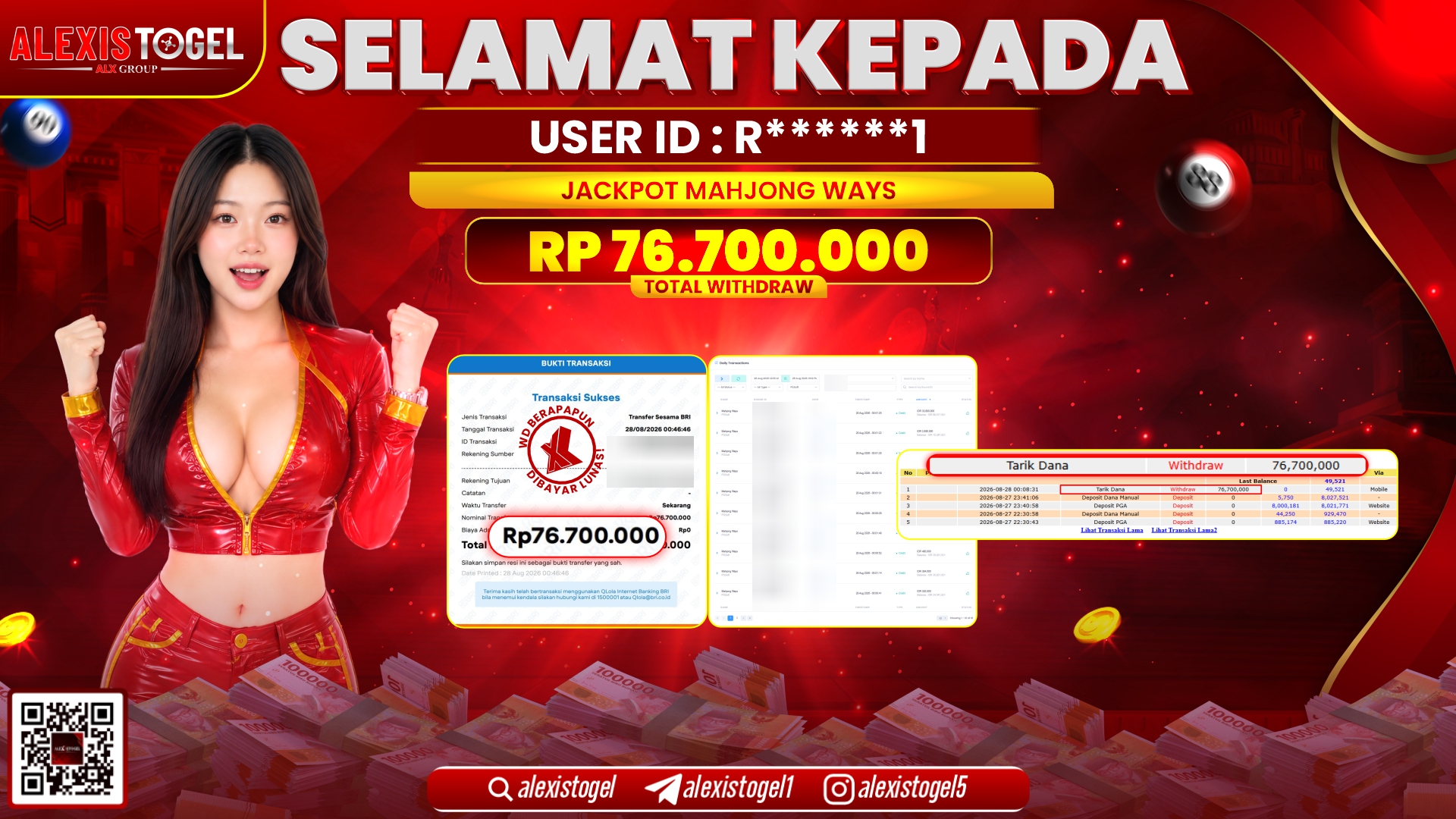 ALEXISTOGEL JACKPOT DI MAHJONG WAYS RP.76.700.000,- LUNAS