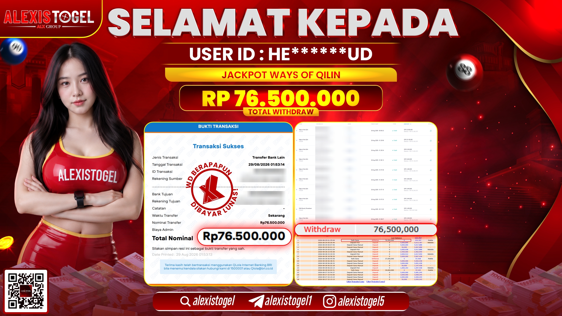 ALEXISTOGEL JACKPOT DI WAYS OF QILIN RP.78.000.000,- LUNAS