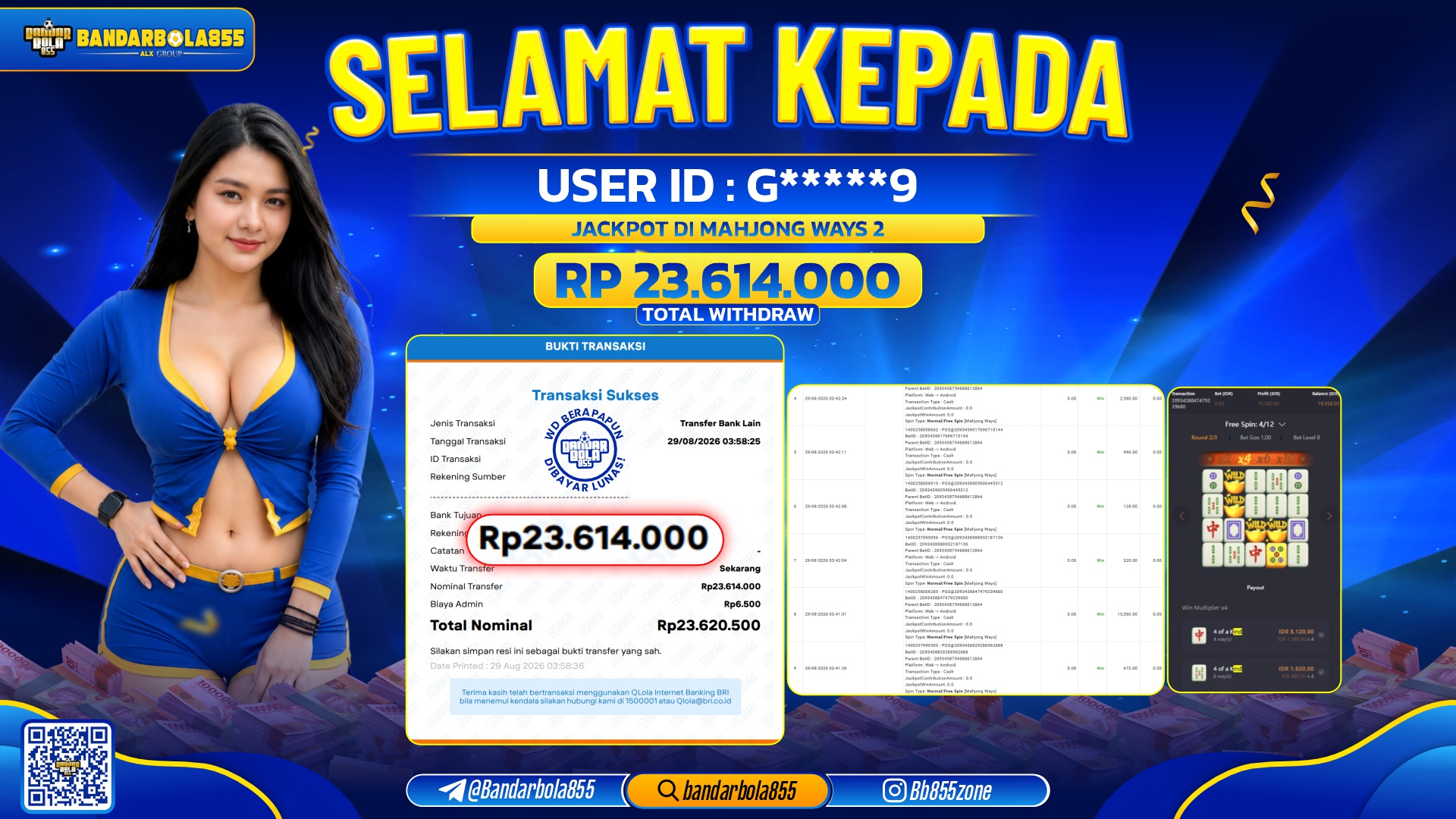JACKPOT BANDARBOLA855 DI MAHJONG WAYS 2 Rp23.614.000, - LUNAS🎖