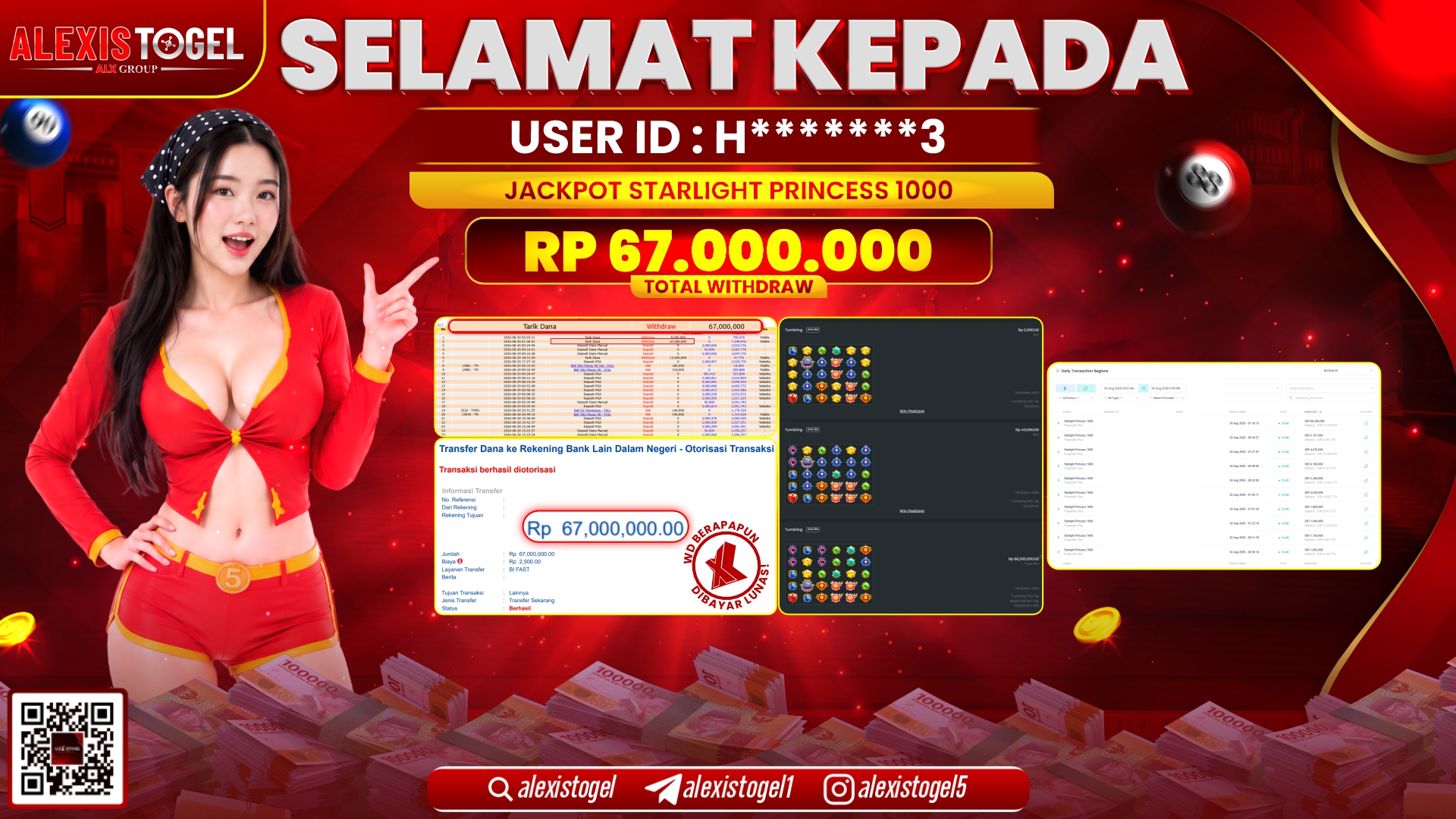 ALEXISTOGEL JACKPOT DI STARLIGHT PRINCESS 1000 RP.67.000.000,- LUNAS
