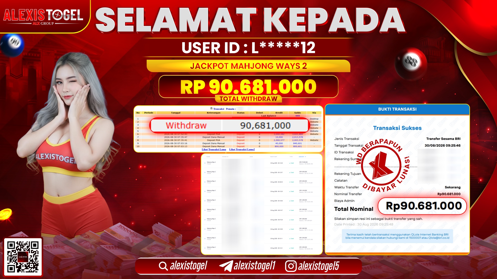 ALEXISTOGEL JACKPOT DI MAHJONG WAYS 2 RP.90.681.000,- LUNAS