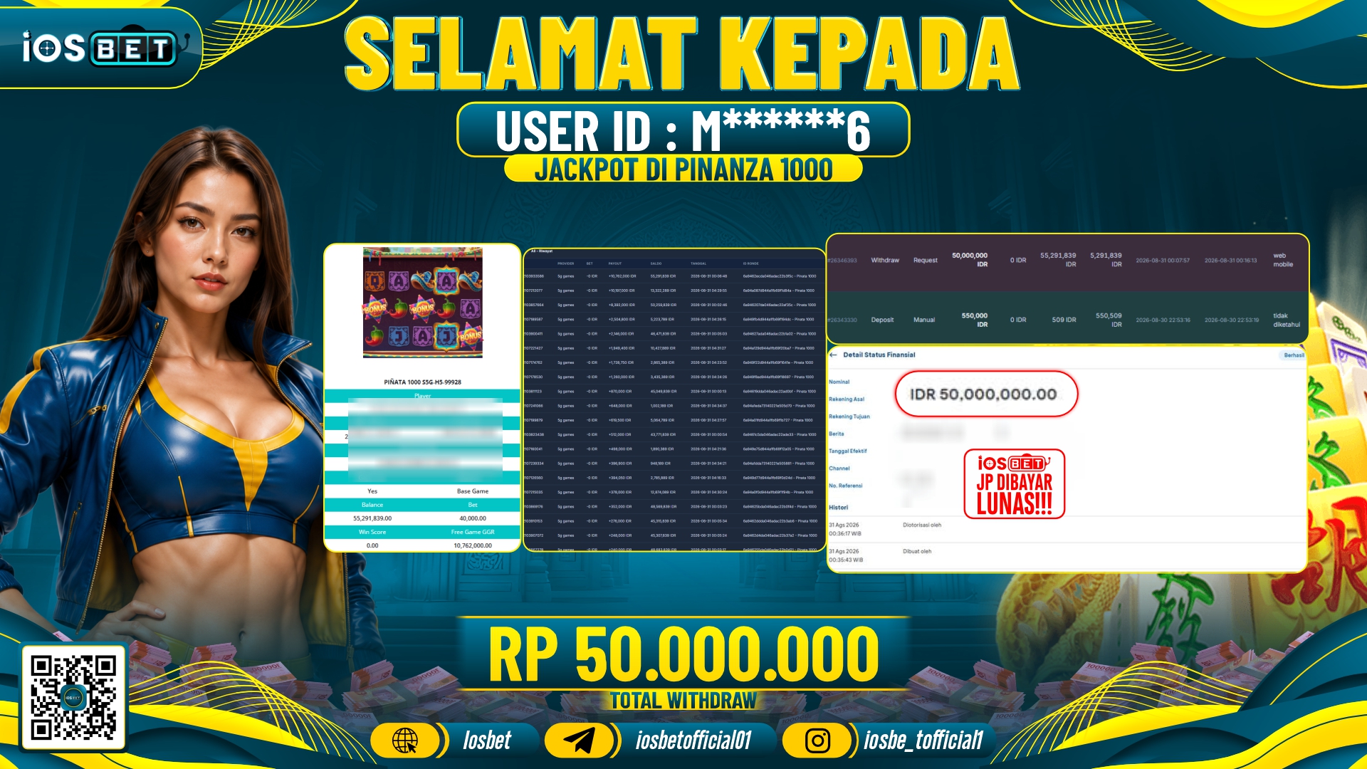 Bukti Pembayaran LUNAS SLOT GAME GACOR Rp.50.000.000.-