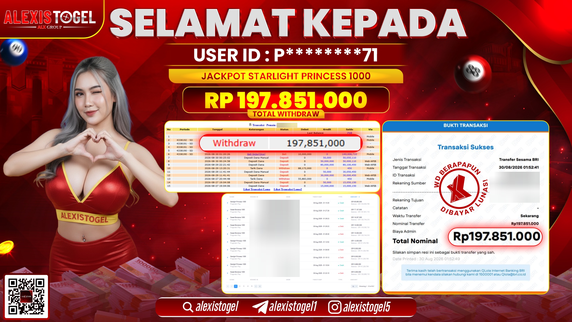 ALEXISTOGEL JACKPOT DI STARLIGHT PRINCESS 1000 RP.197.851.000,- LUNAS