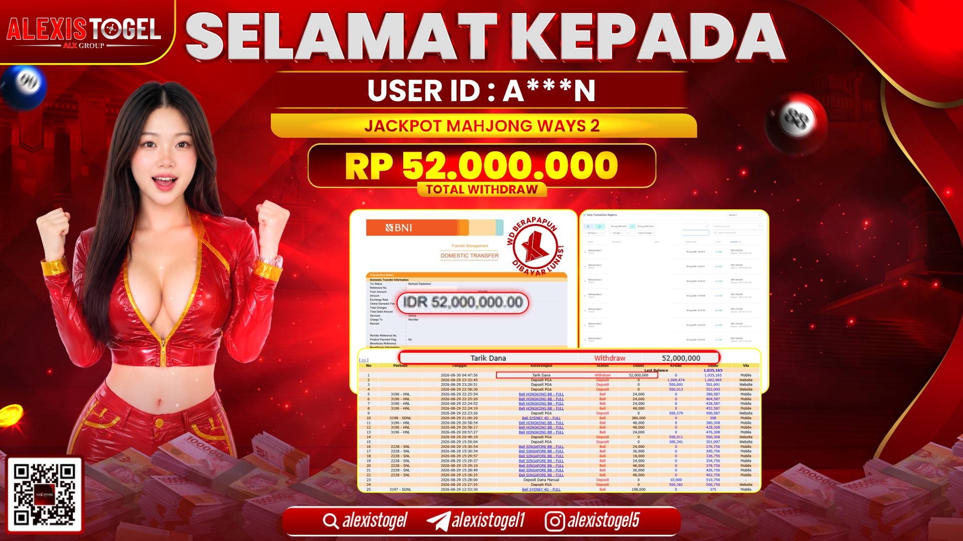 ALEXISTOGEL JACKPOT DI MAHJONG WAYS 2 RP.52.000.000,- LUNAS
