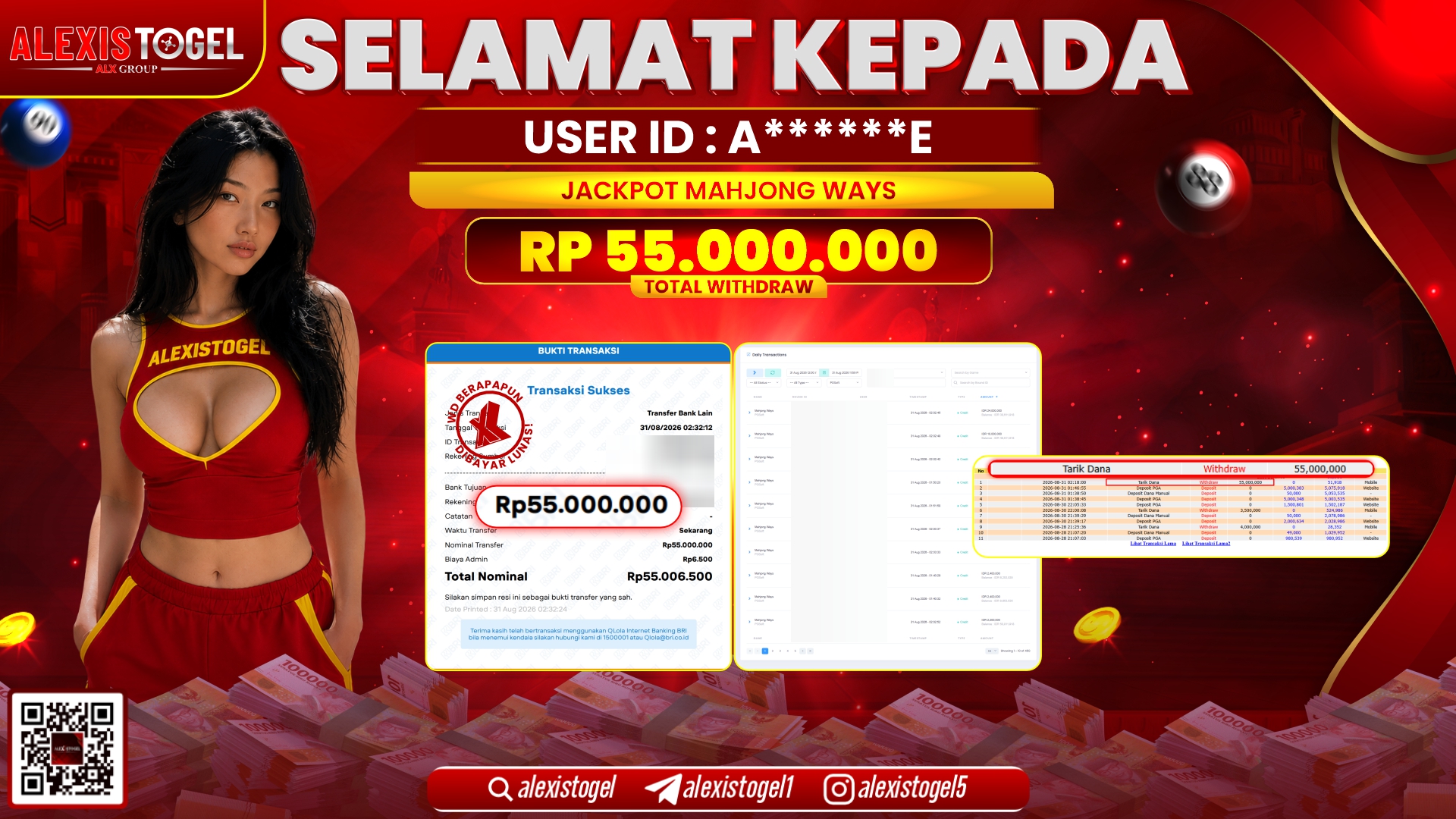 ALEXISTOGEL JACKPOT DI MAHJONG WAYS RP.55.000.000,- LUNAS