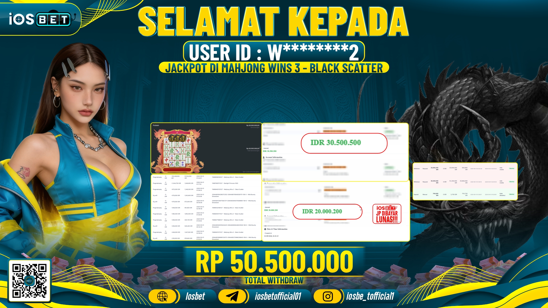 Bukti Pembayaran LUNAS SLOT GAME GACOR Rp.50.500.000.-