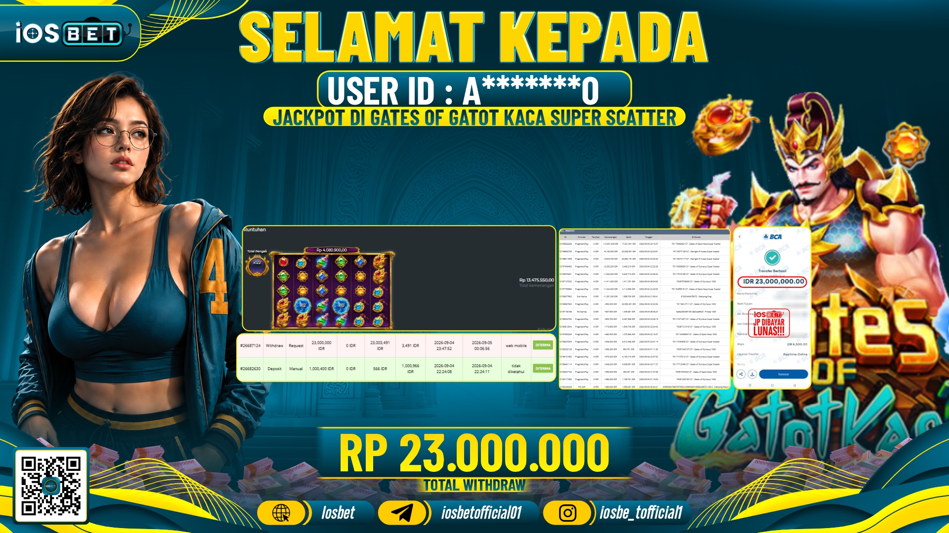 Bukti Pembayaran LUNAS SLOT GAME GACOR Rp.23.000.000.-