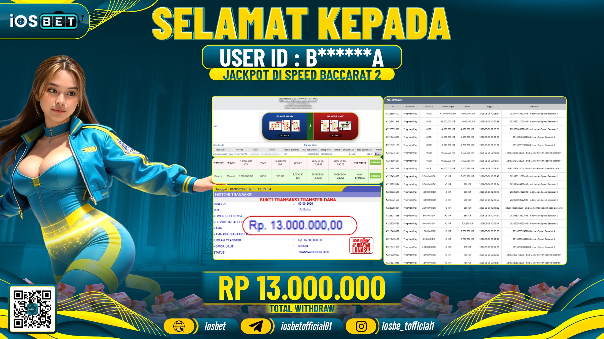 Bukti Pembayaran LUNAS LIVE GAME GACOR Rp.13.000.000.-