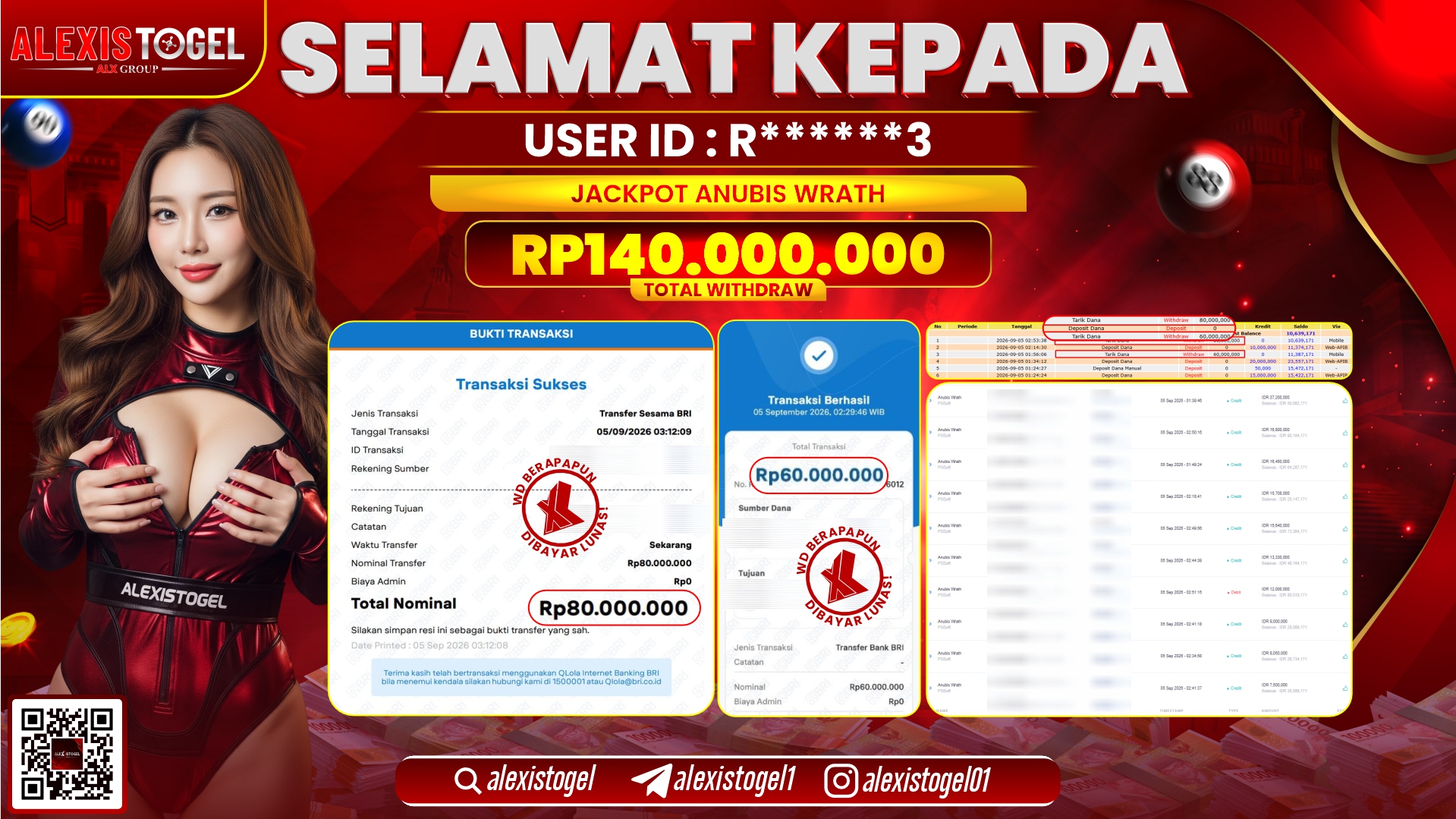 ALEXISTOGEL JACKPOT DI ANUBIS WRATH RP.140.000.000,- LUNAS