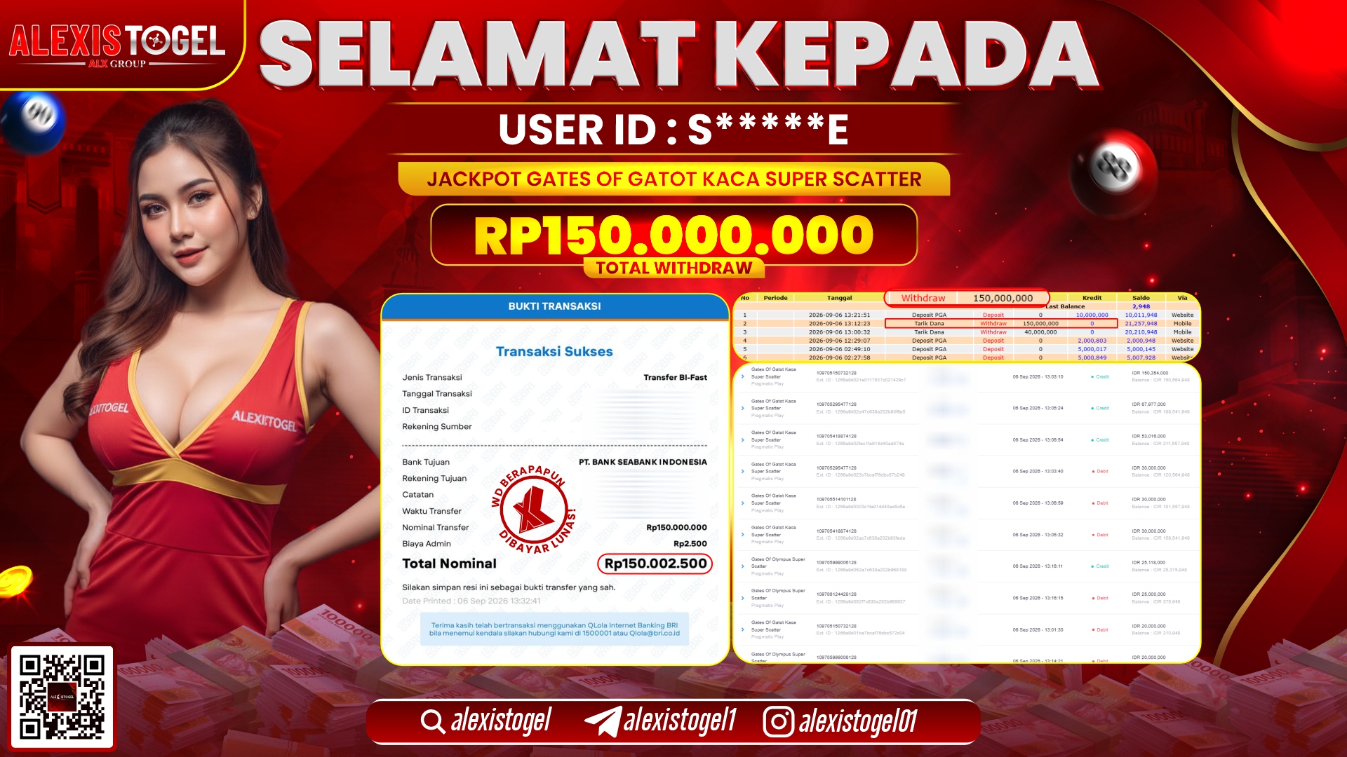 ALEXISTOGEL JACKPOT DI GATES OF GATOT KACA SUPER SCATTER RP.150.000.000,- LUNAS