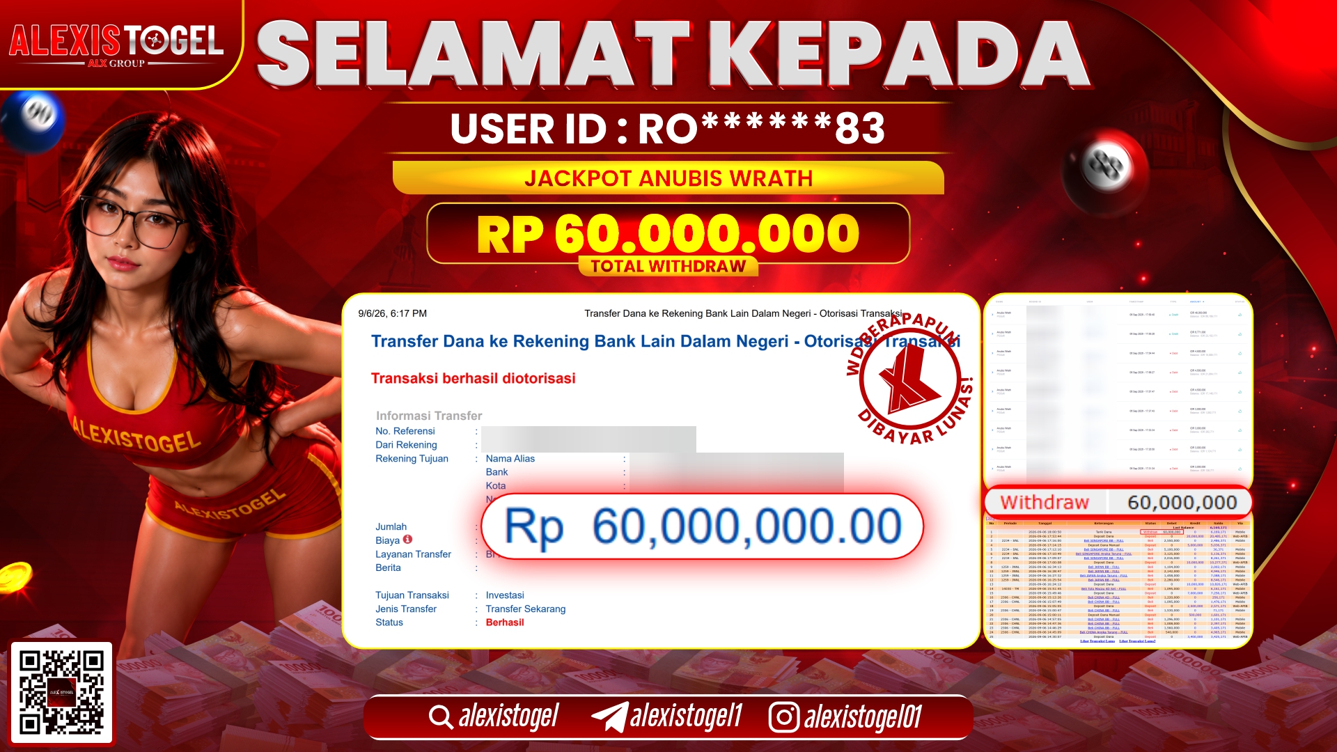ALEXISTOGEL JACKPOT DI ANUBIS WRATH RP.60.000.000,- LUNAS