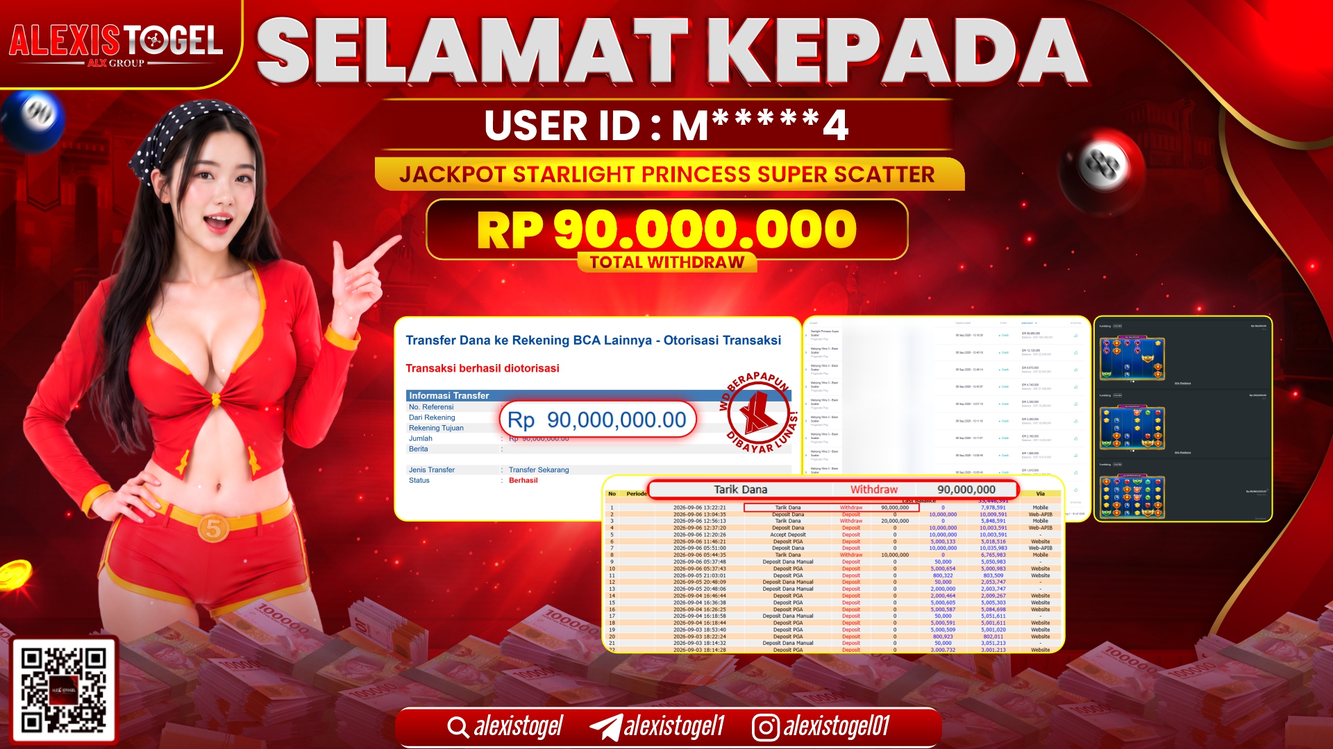 ALEXISTOGEL JACKPOT DI STARLIGHT PRINCESS SUPER SCATTER RP.90.000.000,- LUNAS