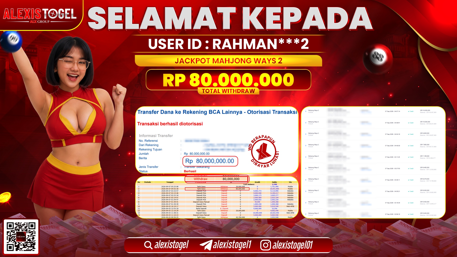 ALEXISTOGEL JACKPOT DI MAHJONG WAYS 2 RP.80.000.000,- LUNAS
