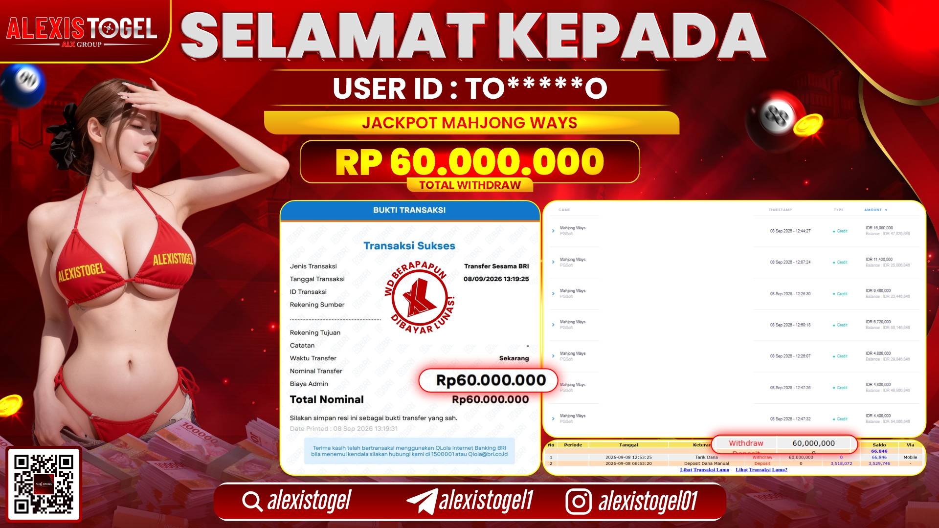 ALEXISTOGEL JACKPOT DI MAHJONG WAYS RP.60.000.000,- LUNAS