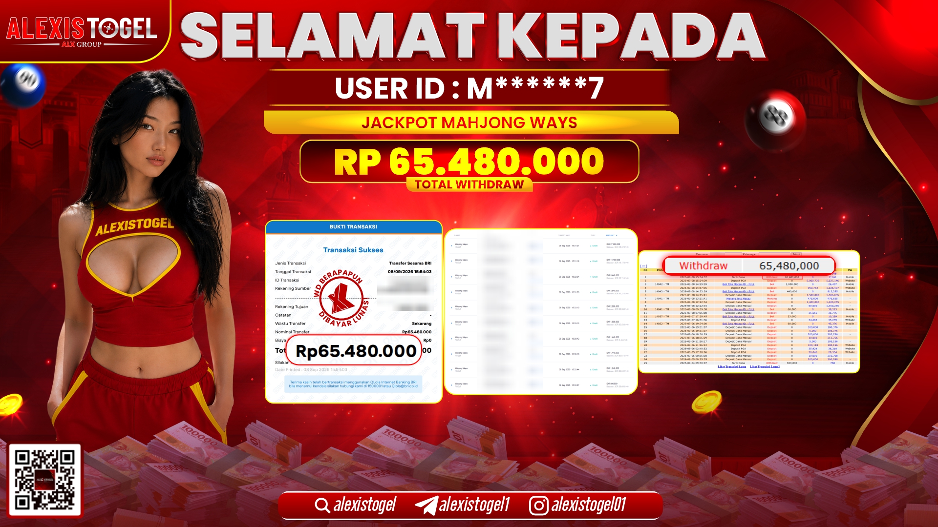 ALEXISTOGEL JACKPOT DI MAHJONG WAYS RP.65.480.000,- LUNAS