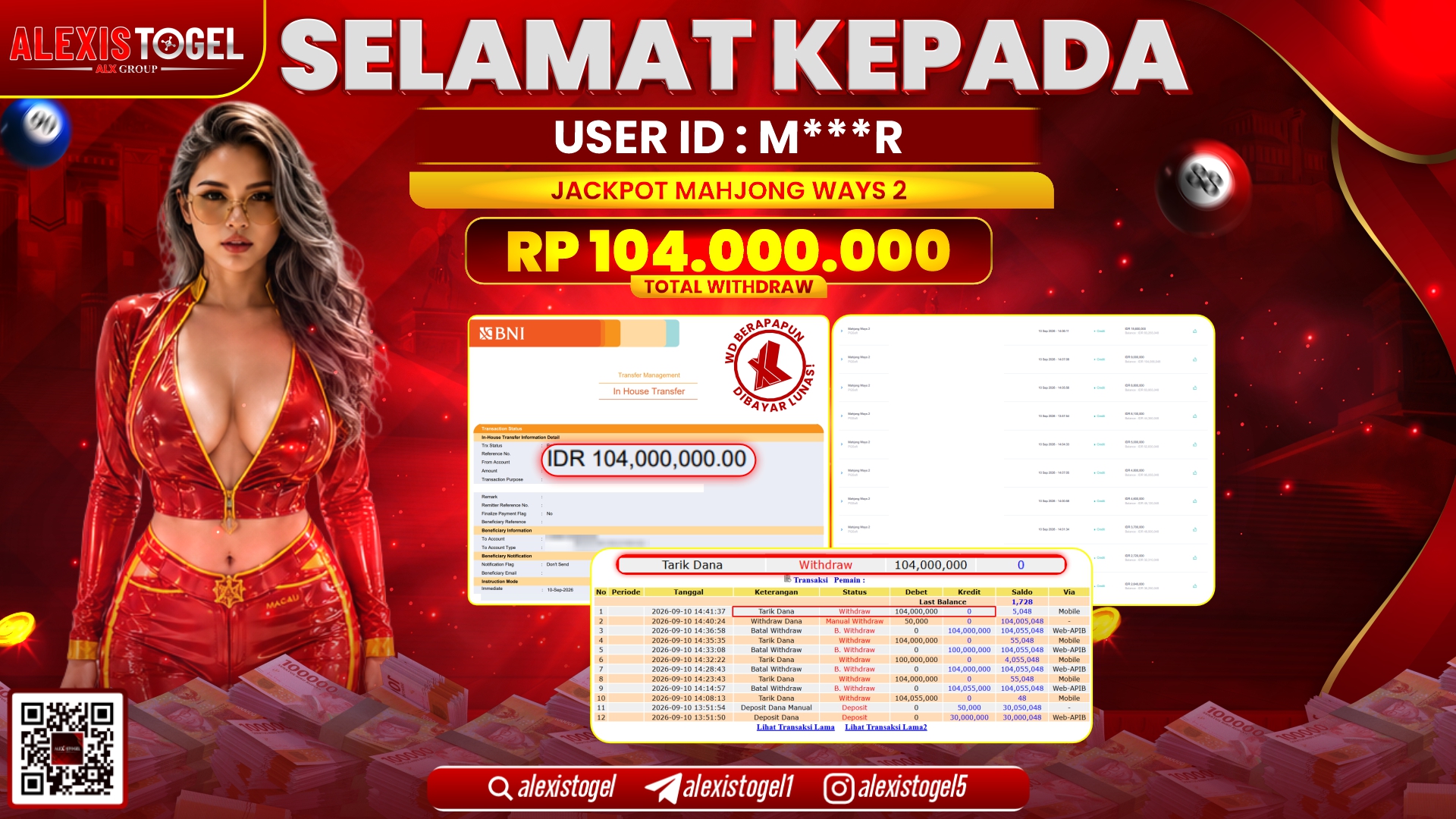 ALEXISTOGEL JACKPOT DI MAHJONG WAYS 2 RP.104.000.000,- LUNAS