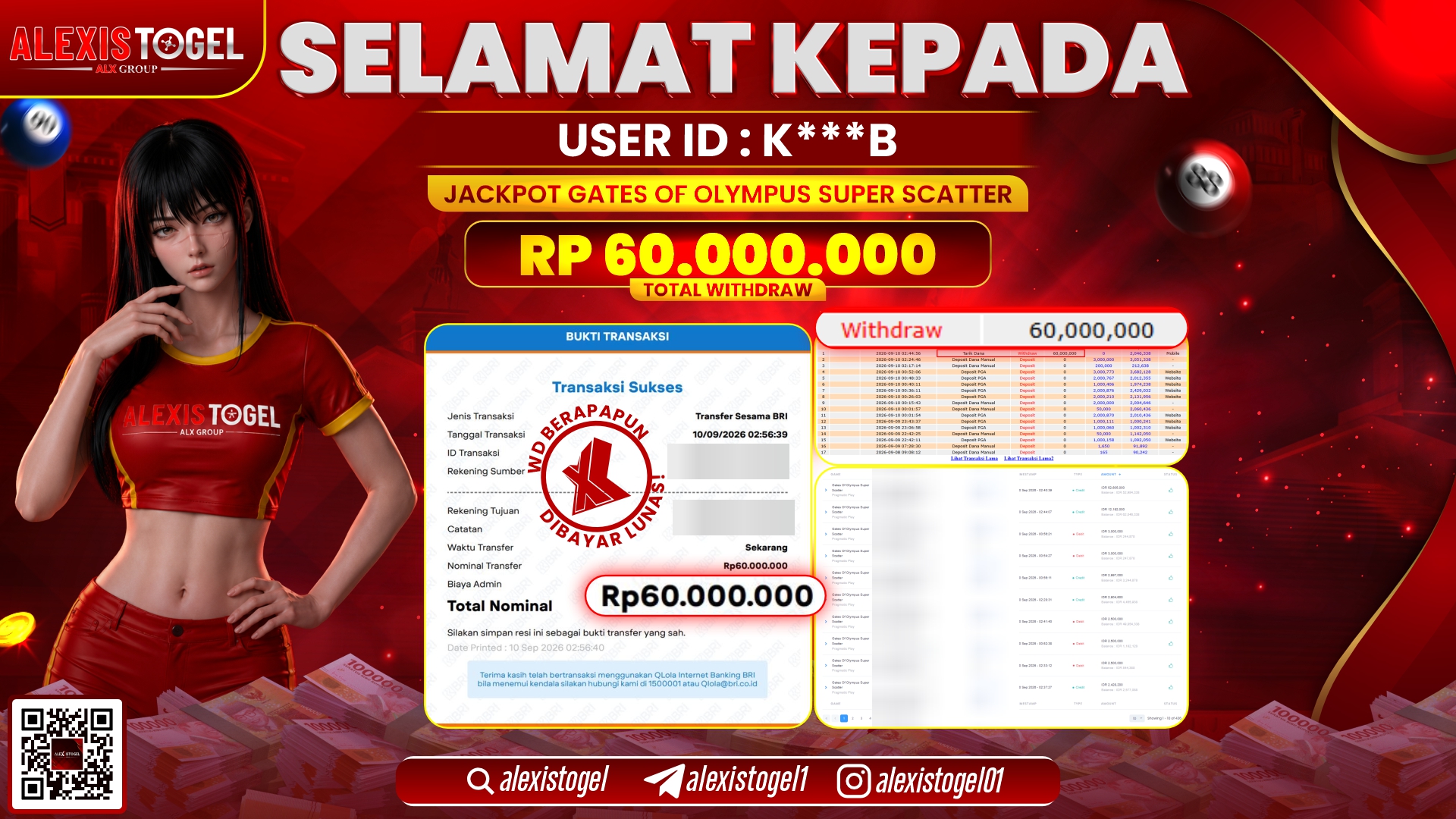 ALEXISTOGEL JACKPOT DI GATES OF OLYMPUS SUPER SCATTER RP.60.000.000,- LUNAS